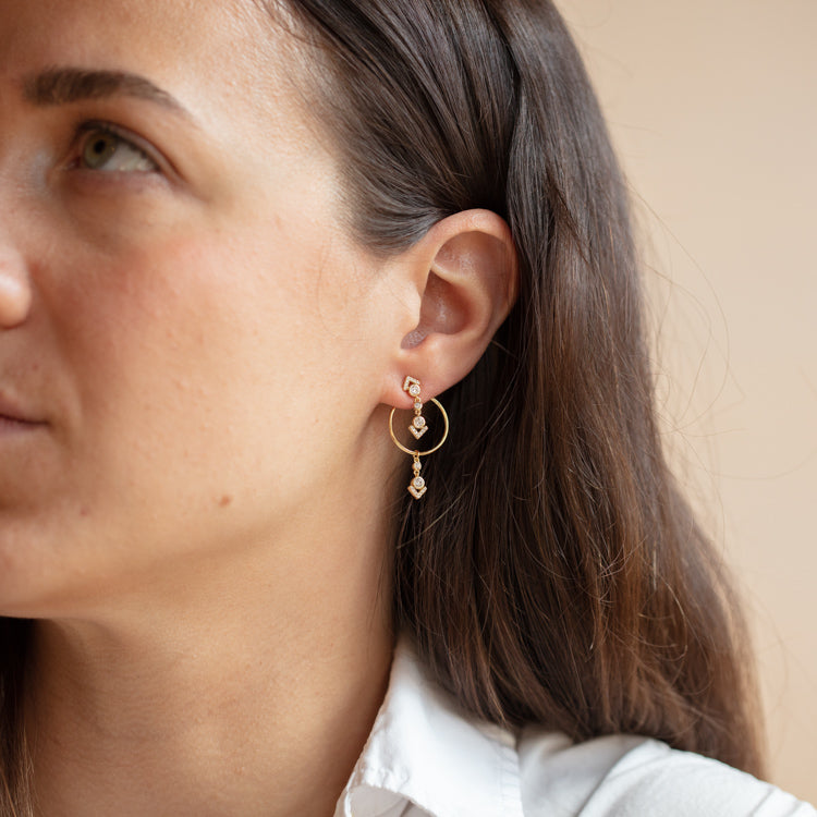 Kahleesi Earrings for Women - Elegant Dangle Drop Earrings with Crystals, Perfect for Parties, Weddings & Daily Wear