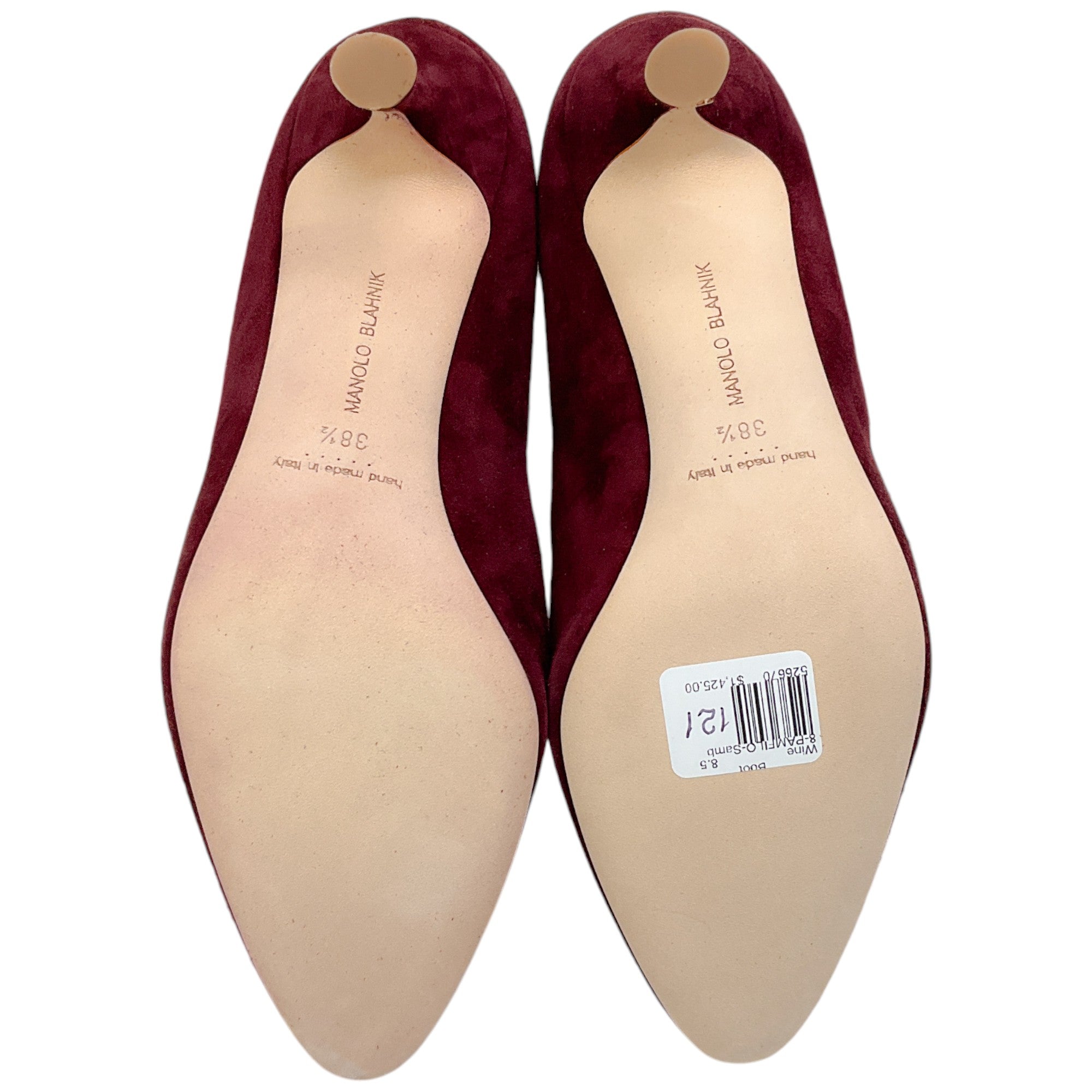 Manolo Blahnik Women's Dark Red Suede Pamfilo 90 Ankle Boots - Elegant High Heel Booties for Party, Night Out & Special Occasions