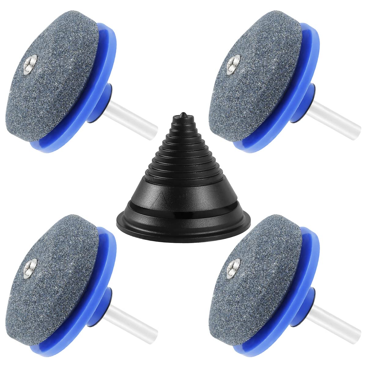 Reusable Lawn Mower Blade Sharpener - Durable Grinder Wheel Stone with Blade Balancer | Drill Attachment for Most Power Tools | Perfect for DIY Lawn Care & Garden Maintenance