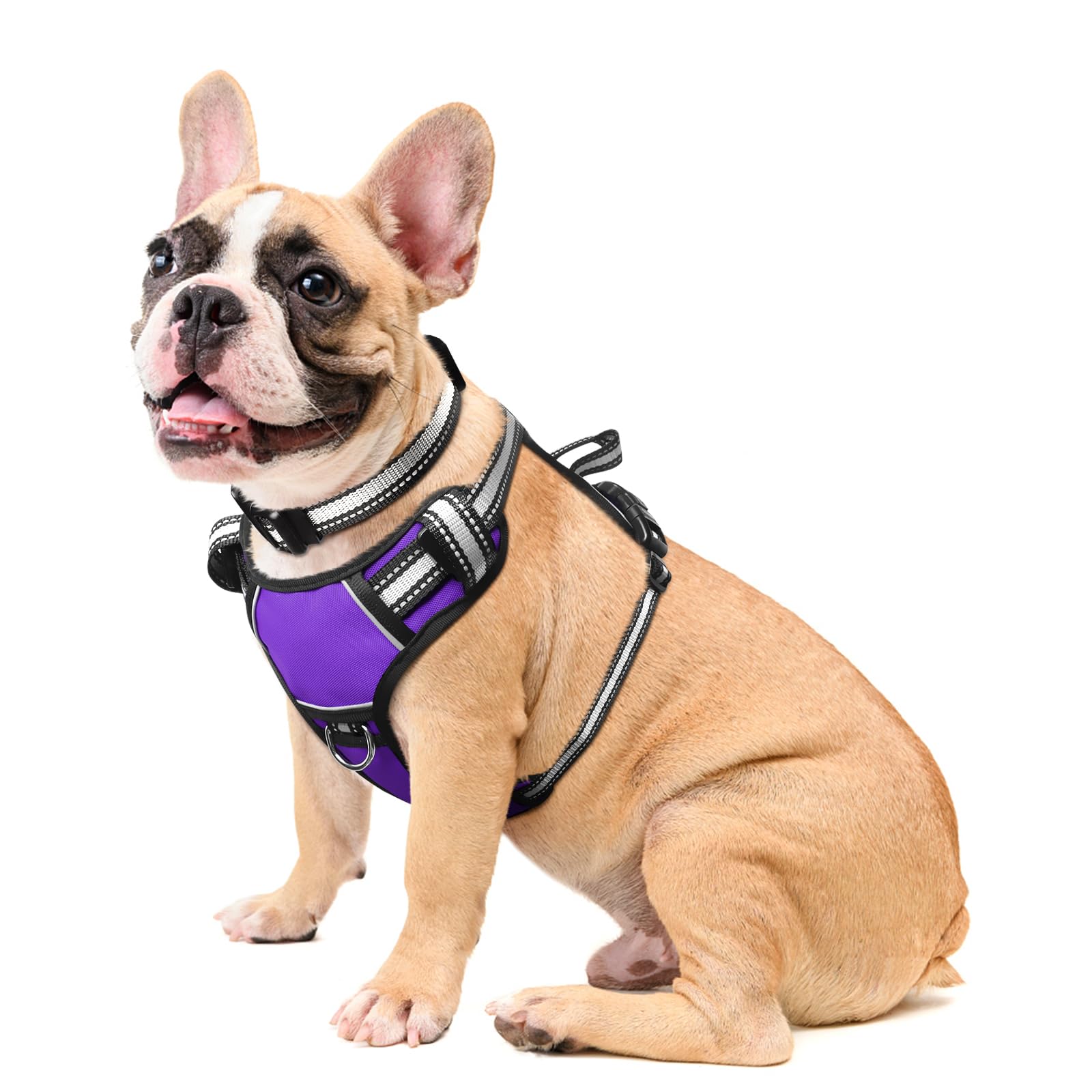 WINSEE No Pull Dog Harness - Adjustable Reflective Pet Vest with Front/Back Leash Clips for Small Medium Large XL Dogs - Easy Control Handle for Walking, Running & Outdoor Adventures