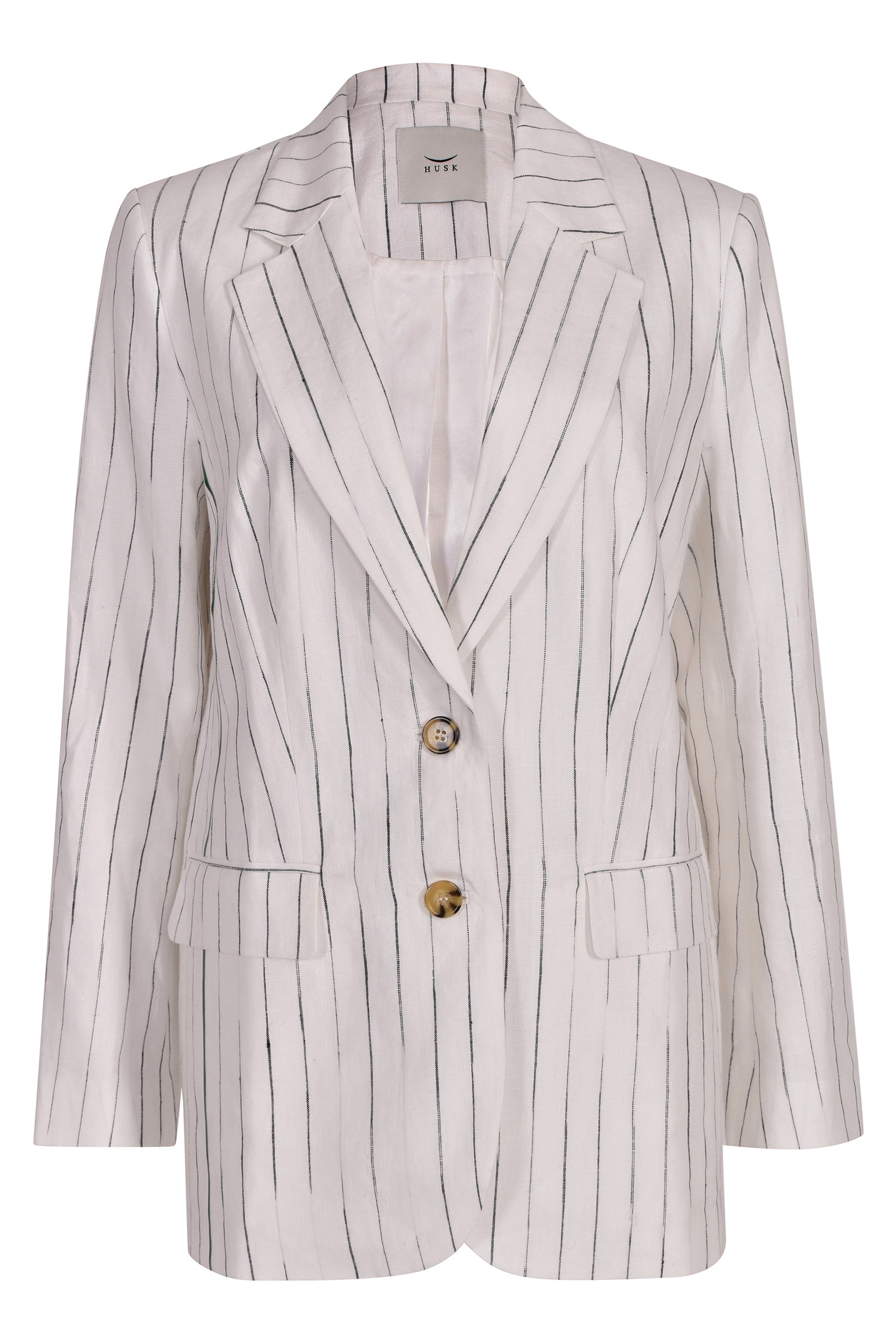 Husk LAUREN BLAZER Jacket for Women - White & Black Slim Fit Blazer for Office, Business, and Formal Occasions