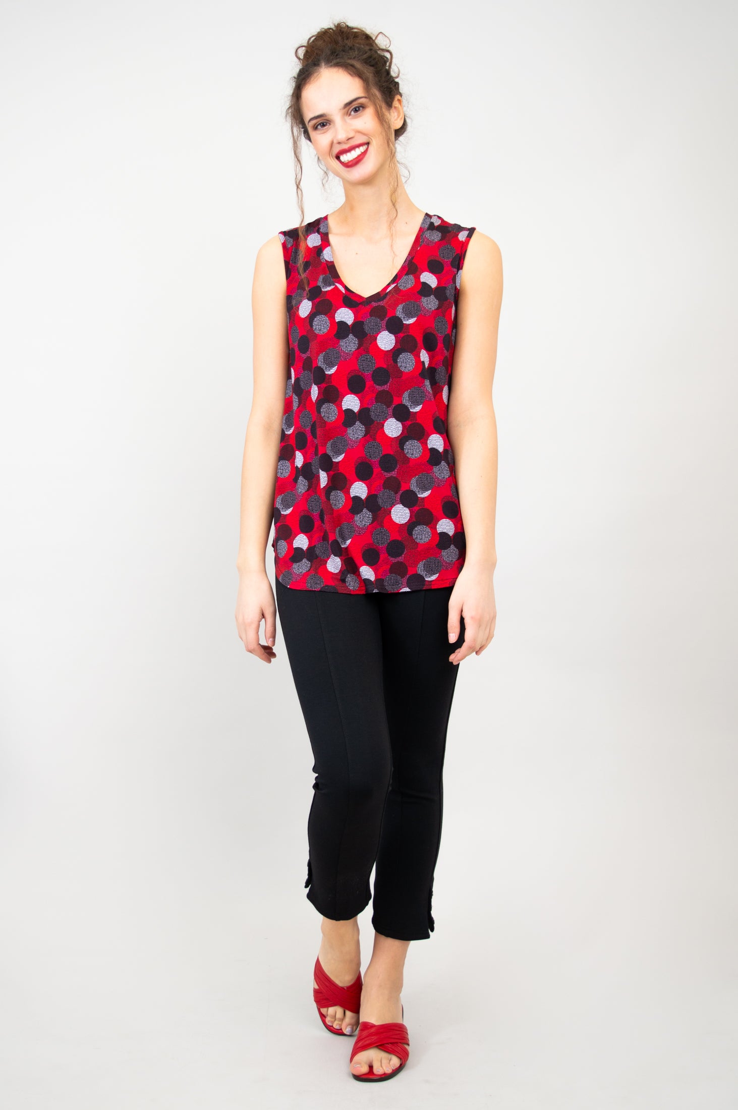 Jackie Tank Top - Stylish Polka Dot Dancewear - Soft Bamboo Fabric - Perfect for Dance Classes & Summer Outfits - Final Sale