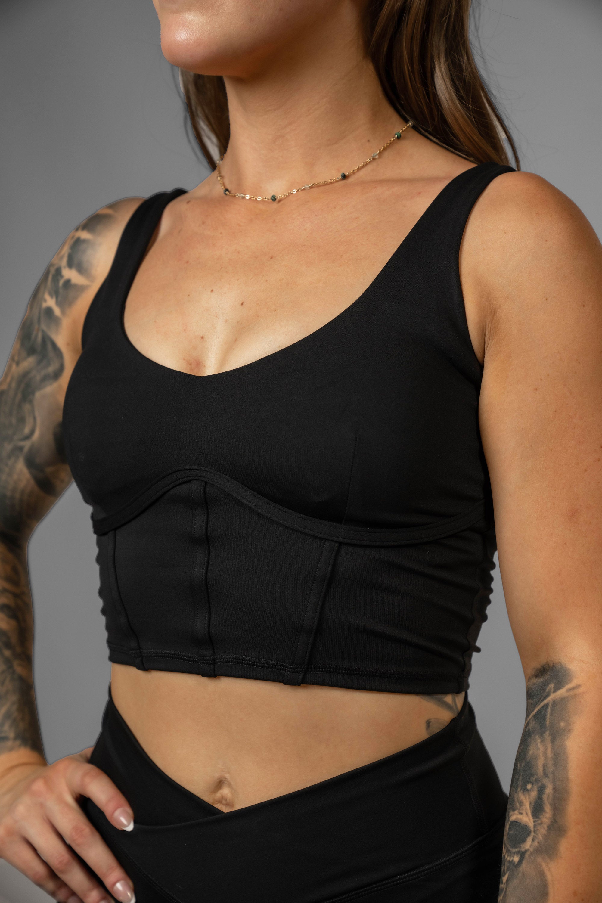 Sculpting Corset Crop Tank Top for Women - Slimming Workout Top for Yoga, Gym & Fashion Layering
