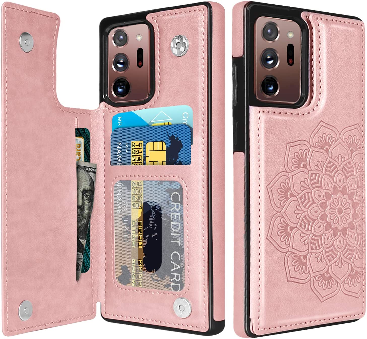Samsung Galaxy Note 20 Ultra 5G Wallet Case with Card Holder & Stand - Slim Protective Phone Cover for Business & Travel Use