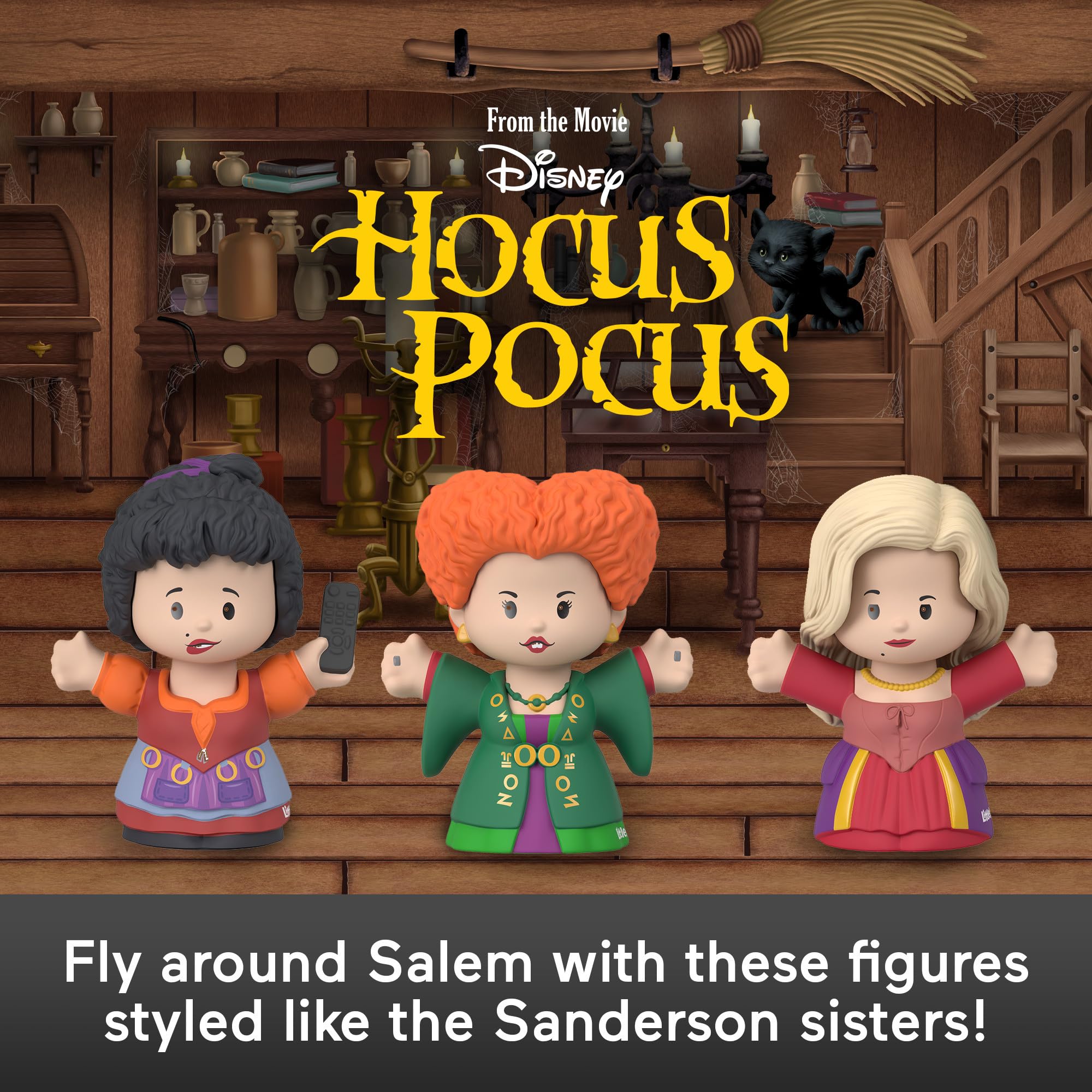 Disney Hocus Pocus Little People Collector Figure Set - 3 Character Movie Toy Display for Adults & Fans | Perfect for Home Decor, Office Display, and Disney Memorabilia Collection