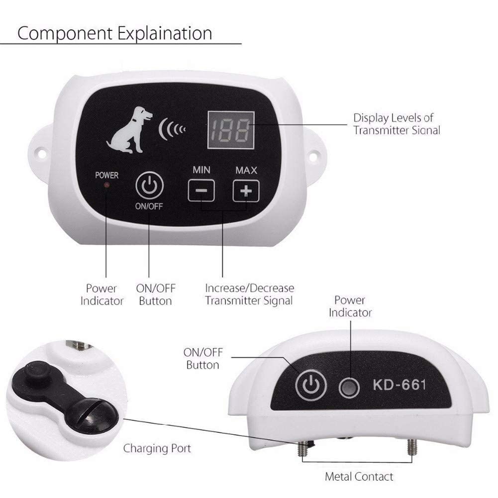 **Wireless Dog Fence System - Safe & Effective Electric Pet Containment with Beep & Shock Modes - Waterproof & Rechargeable Training Collar for Small, Medium & Large Dogs (1/2/3 Dogs) - Perfect for Backyard, Yard & Outdoor Dog Training**