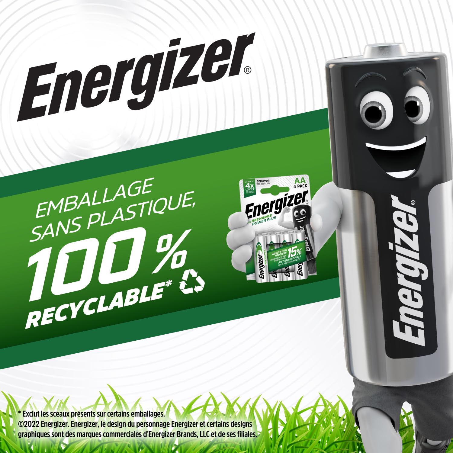 Energizer AAA Rechargeable Batteries 4-Pack - Power Plus NiMH High Capacity 1000mAh - Long Lasting for Digital Cameras, Toys, Remote Controls & More