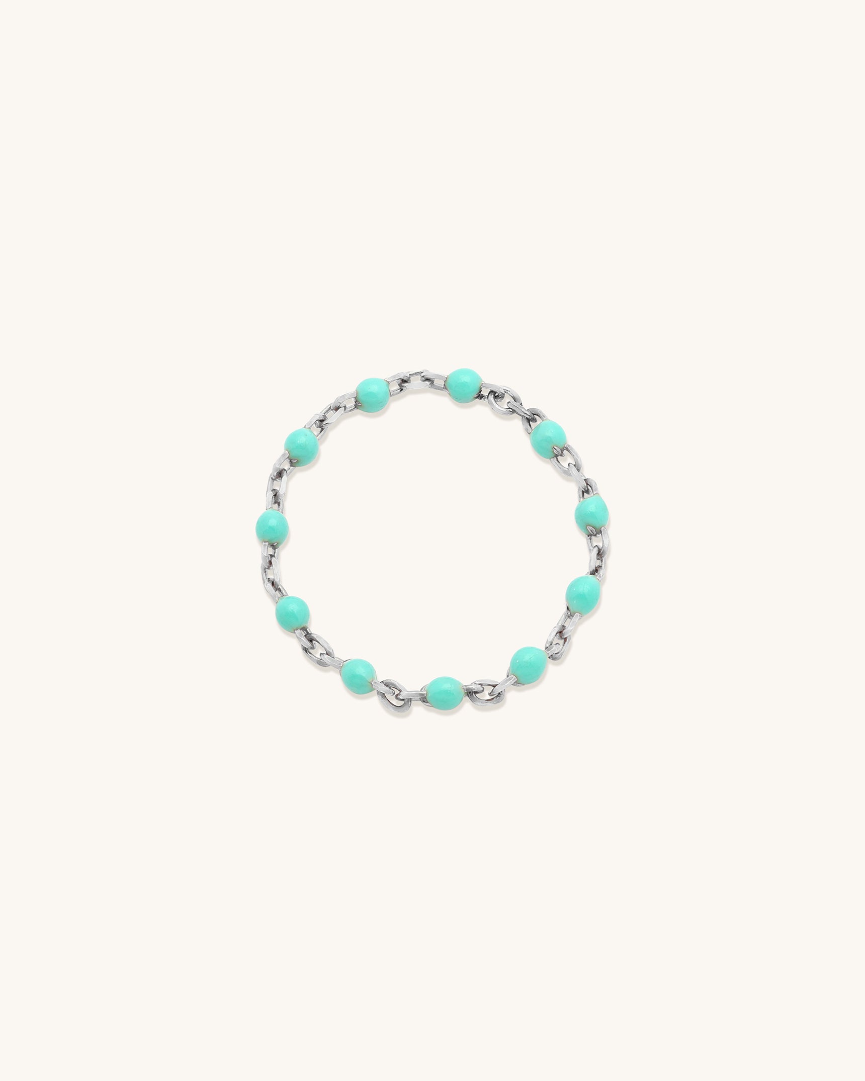 Turquoise Candy Chain Ring for Women - Elegant Bohemian Jewelry for Parties, Weddings & Everyday Wear | Dainty Stackable Statement Ring