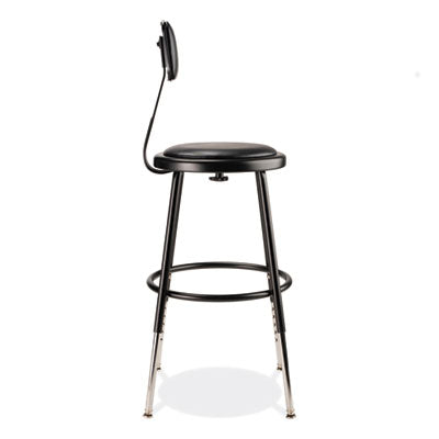 Heavy Duty Vinyl Padded Stool with Backrest - NPS 6400 Series 300 lb Capacity Bar Stool for Kitchen, Garage & Workshop Use