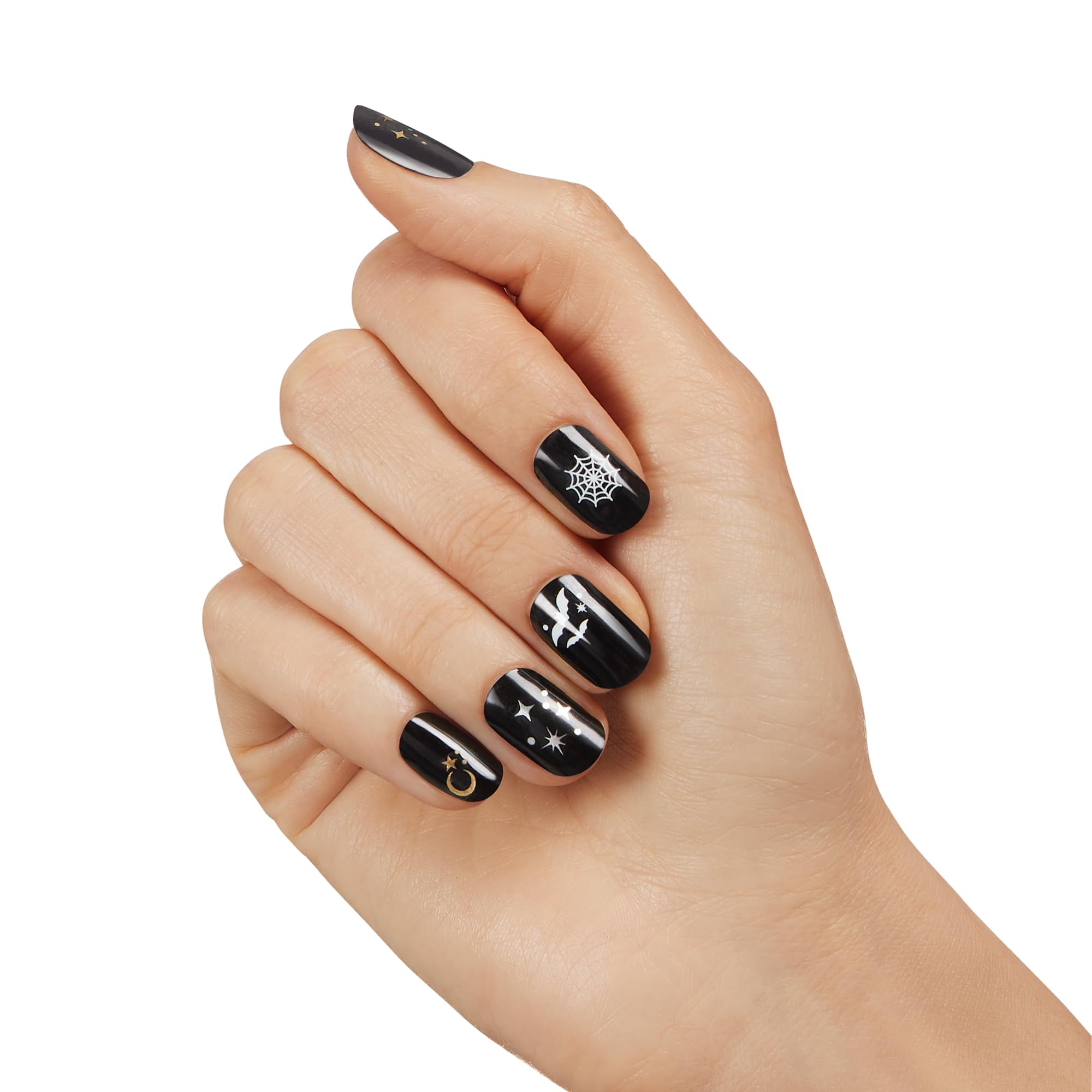 Dashing Diva Magic Press On Nail Stickers - Good Witch Design | 50+ Easy DIY Nail Art Stickers Kit with 2 Precision Placement Tools | Perfect for Halloween, Cosplay, Parties & Everyday Nail Art