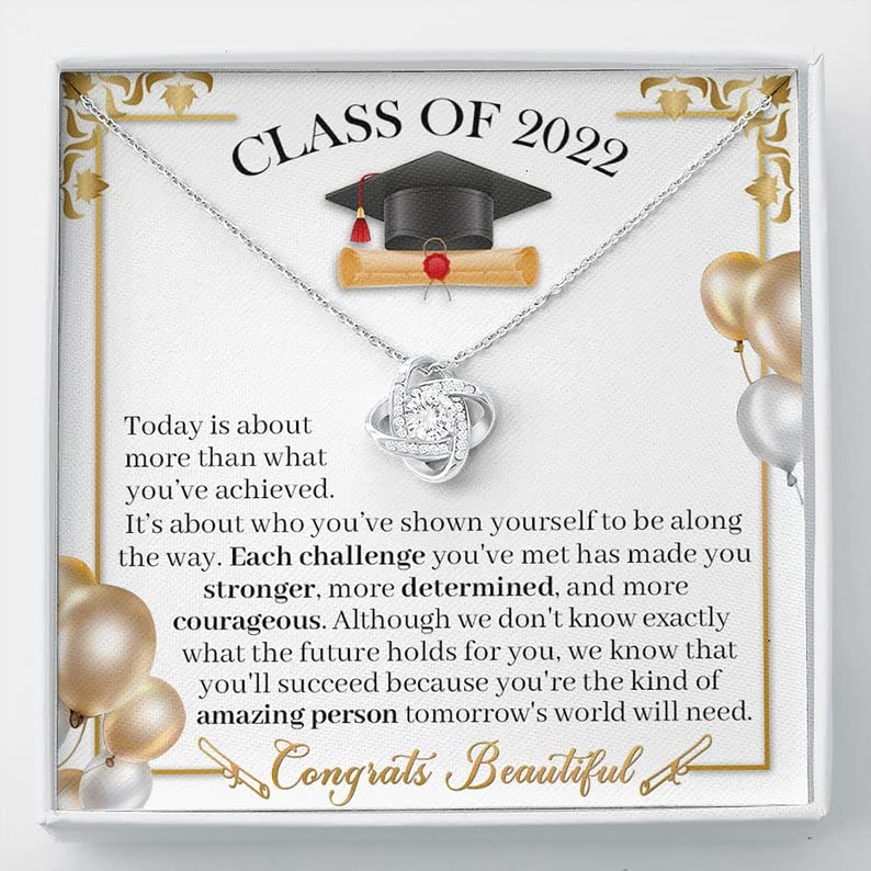 Personalized Graduation Necklace for Daughter - Class of 2022 Jewelry Gift for High School & College Graduation - Perfect Keepsake for Celebrating Academic Achievements