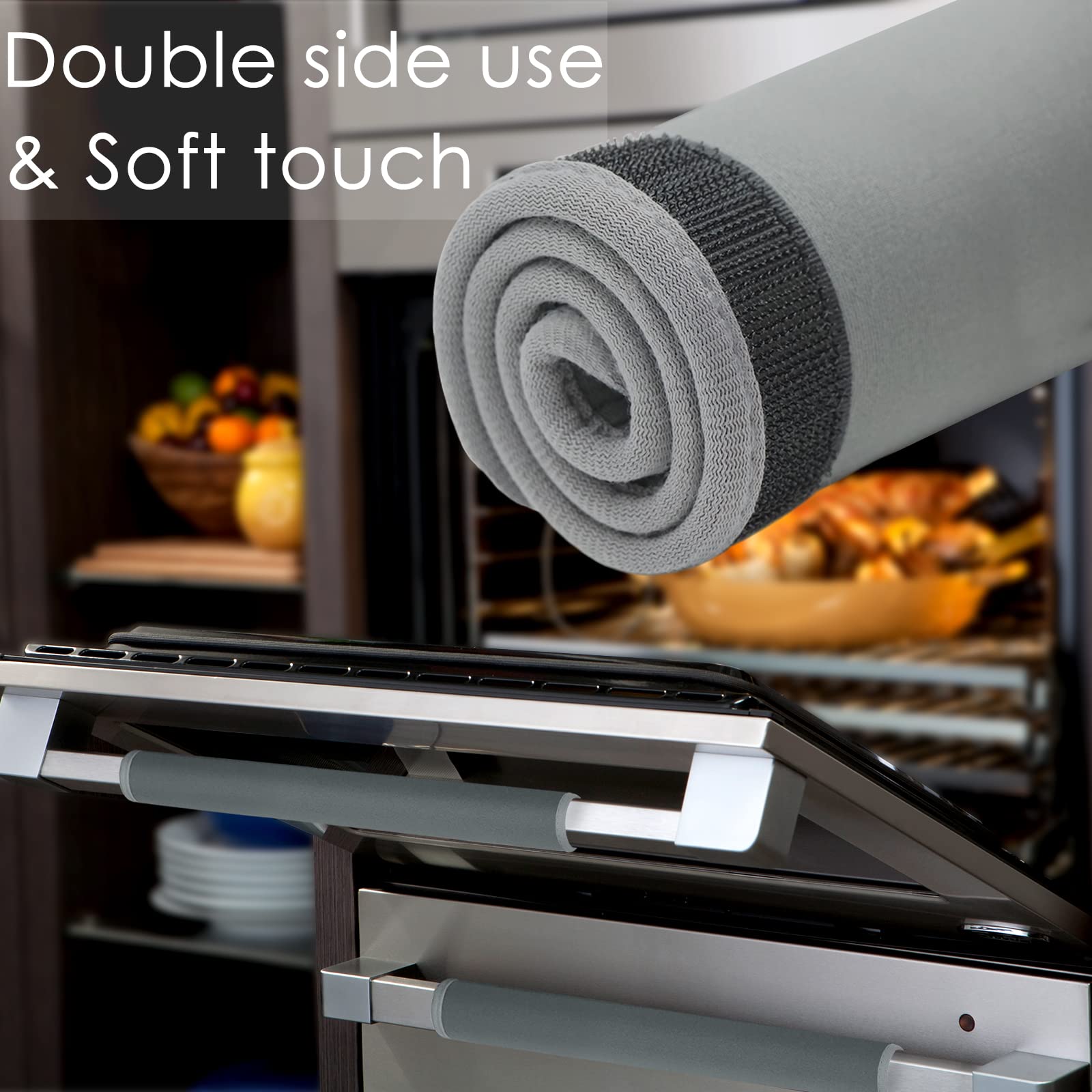 6-Pack Washable Refrigerator Door Handle Covers - Non-Slip Kitchen Appliance Protectors for Fridge, Oven, Microwave & Dishwasher - Fingerprint & Stain Resistant (Deep Gray) - Perfect for Modern Kitchens & Home Decor