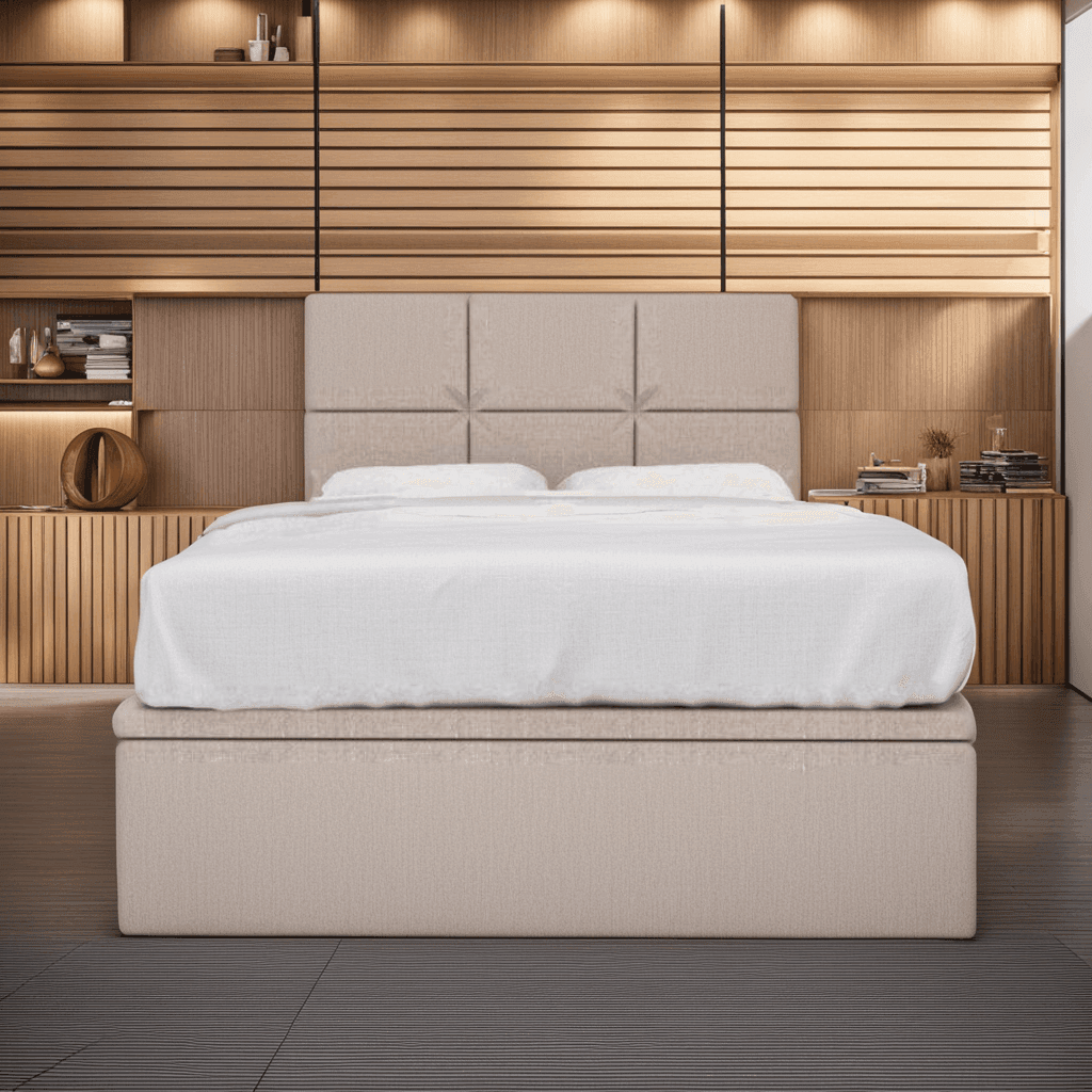 Jarvis Fabric Storage Bed with Pet-Friendly Upholstery - Space-Saving Platform Bed Frame with Underbed Storage for Small Apartments, Dorms & Pet Owners