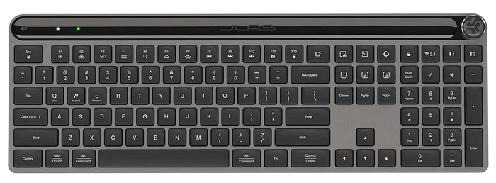 JLab Epic Wireless Backlit Keyboard with Smart Media Knob & Rechargeable Battery - Ergonomic Gaming & Office Keyboard for PC, Mac, Laptop - Perfect for Work, Gaming & Typing at Home or Office