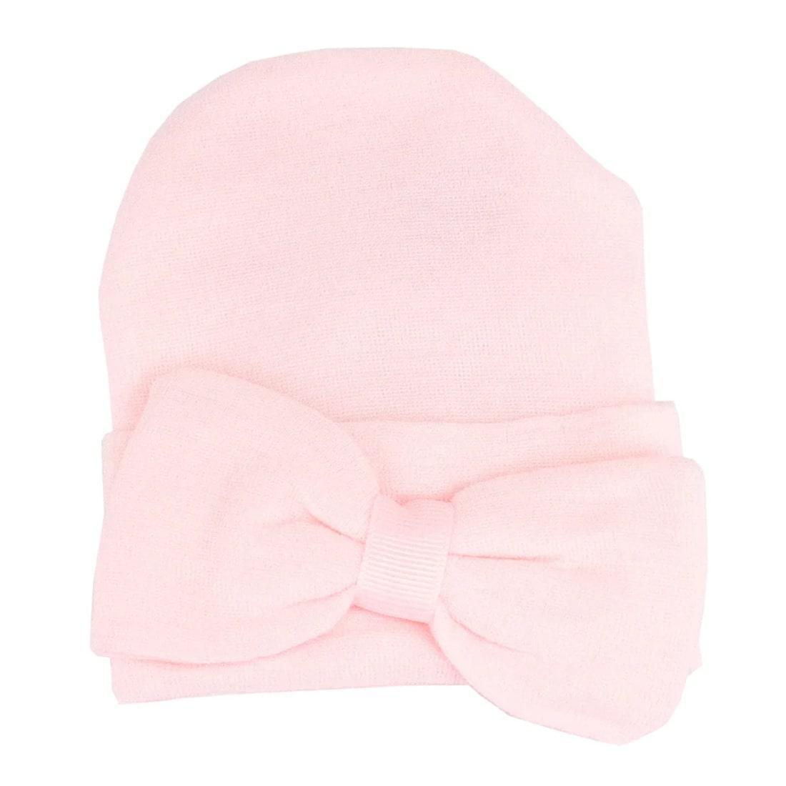 Baby Newborn Hat with Bow - Soft White Knit Beanie for Newborns & Infants | Perfect for Photography, Hospital, and Winter Outfits