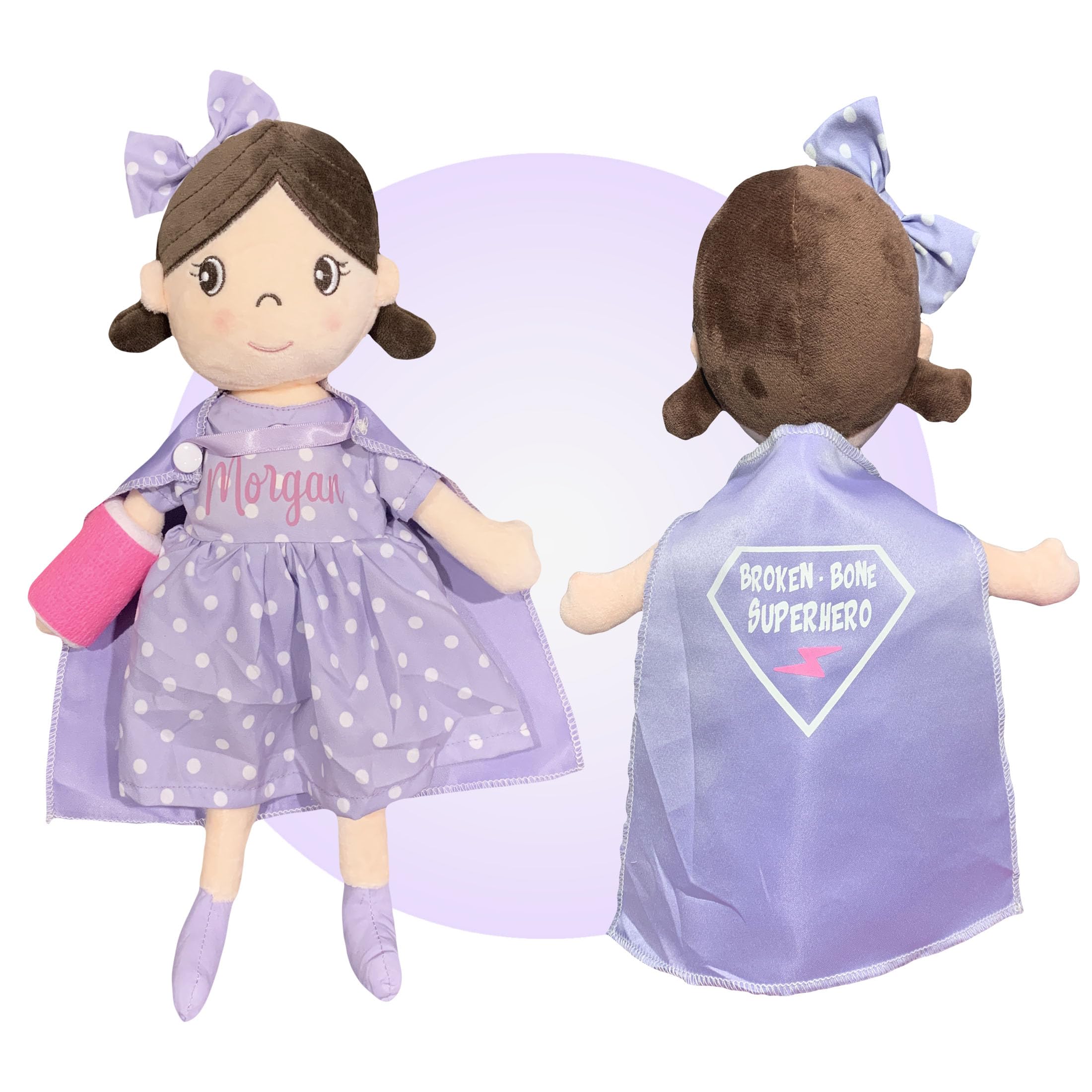 Handmade Personalized Doll with Broken Arm - Thoughtful Get Well Soon Gift for Kids & Girls - Broken Wrist or Leg Recovery Present - Perfect for Hospital Visits & Cheering Up Sick Children - Gift Wrapped by Kikilishop