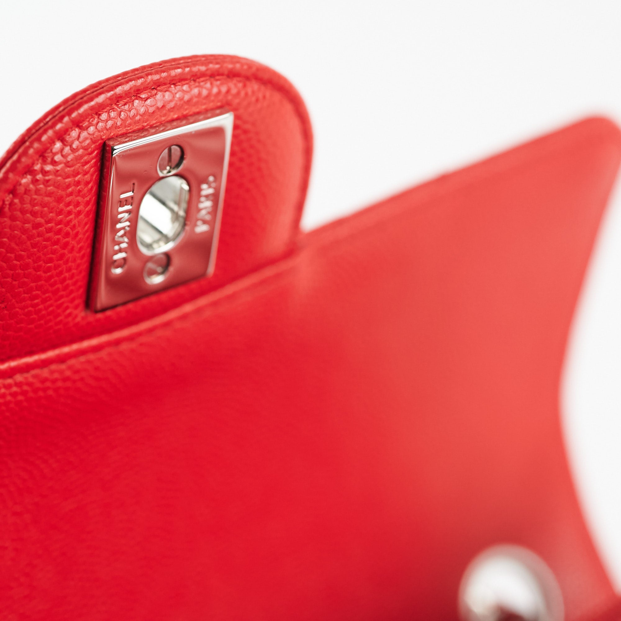 Chanel Mini Rectangular Flap Bag in Caviar Leather - Classic Red Luxury Crossbody Purse for Women | Perfect for Evening Parties, Date Nights & Special Occasions