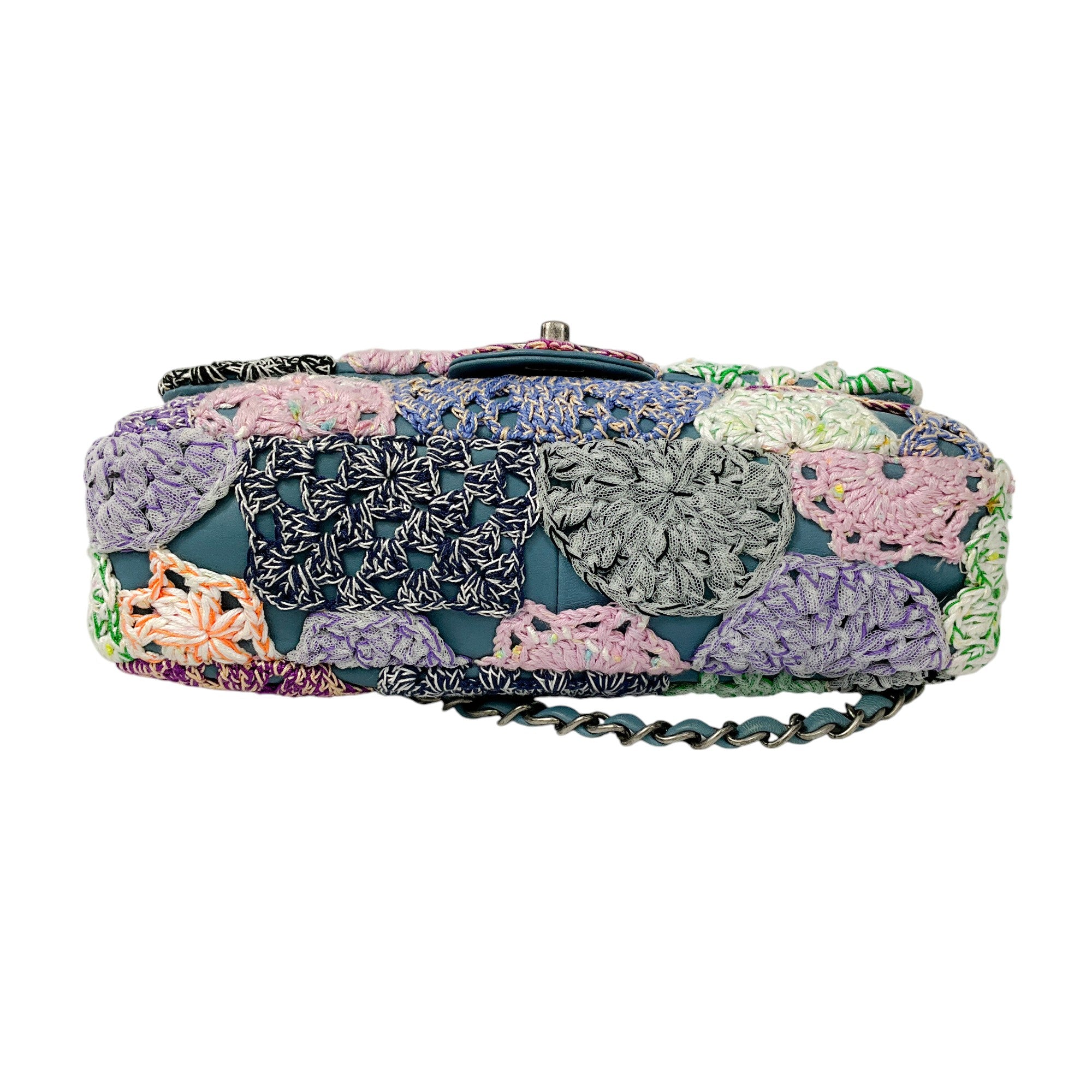 Chanel Blue Multi Paris Seoul Crochet and Lambskin Medium Flap Bag - Luxury Designer Handbag for Women, Perfect for Parties, Travel & Everyday Use