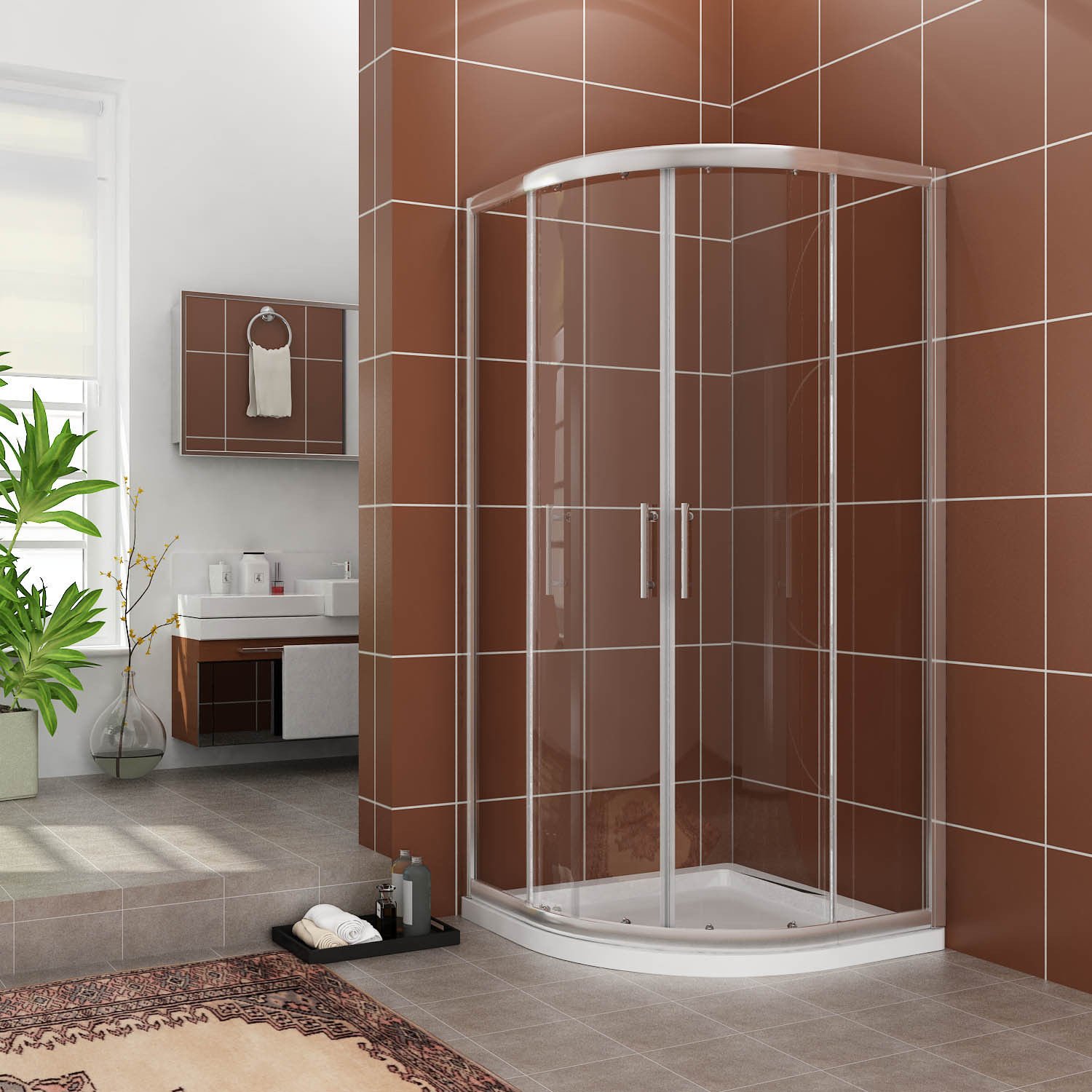 Acrylic Corner Shower Pan 38x38x3 Inches with Drain - White Bathroom Shower Base for Small Space & Modern Bathroom Renovation