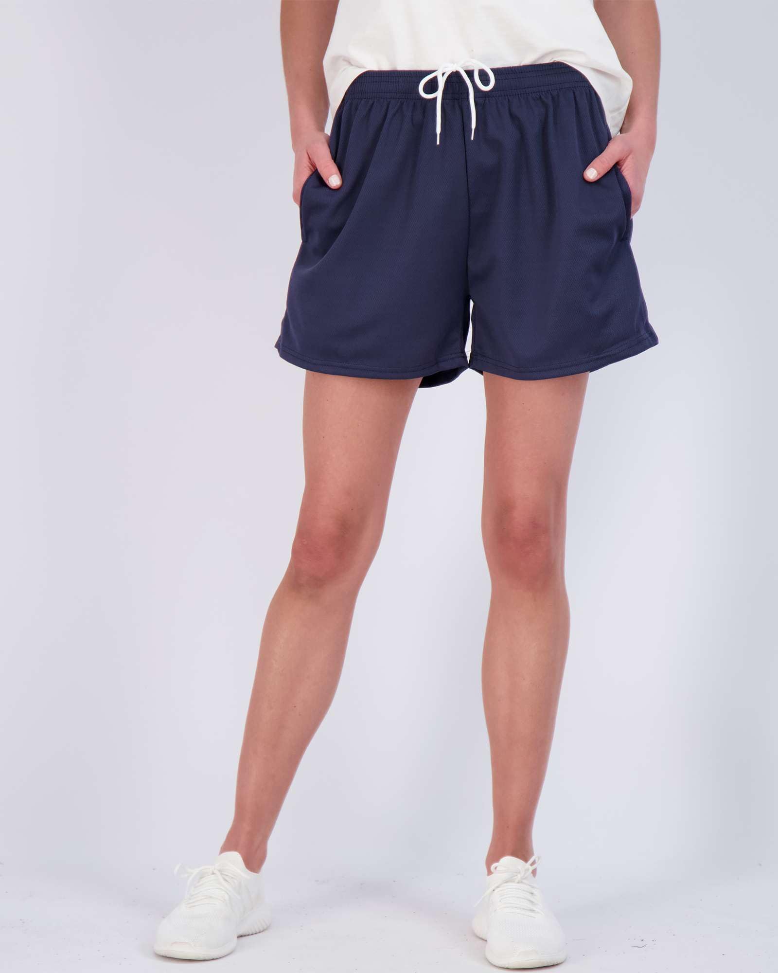 Real Essentials 4 Pack Women's Active Athletic Performance Mesh Shorts with Pockets - Breathable Workout Shorts for Running, Yoga & Gym - Plus Size Available