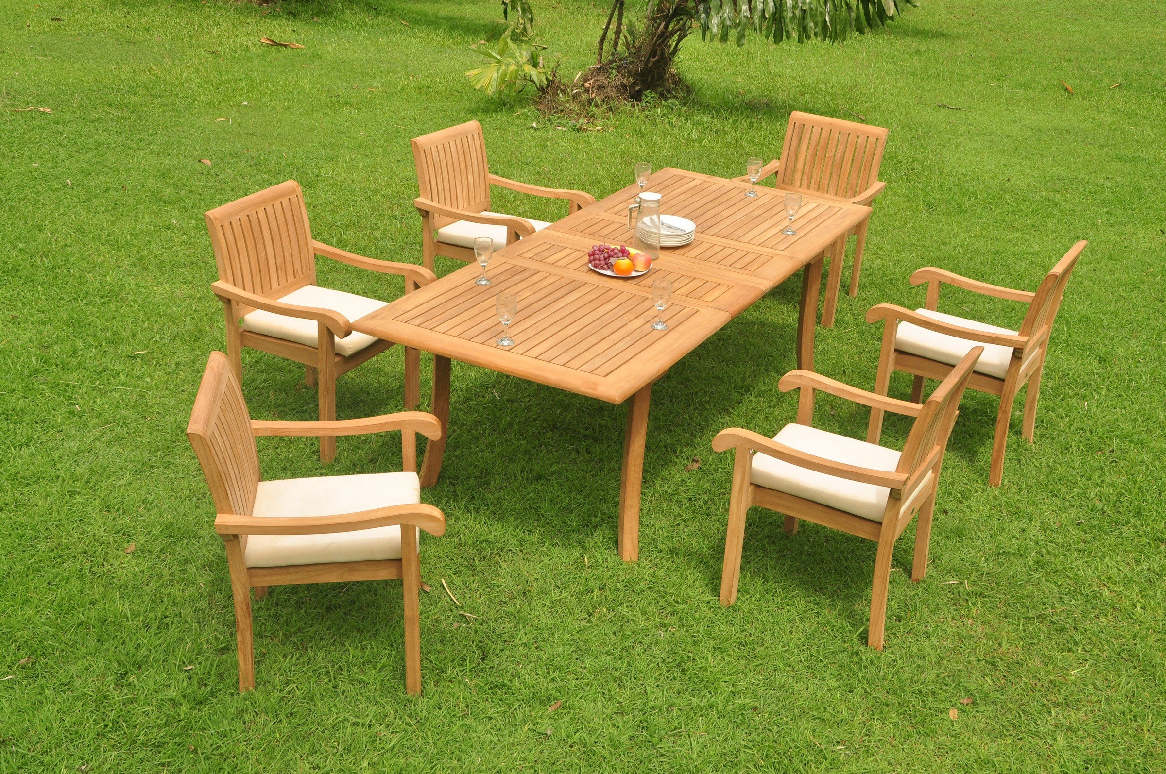 Premium 6-Piece Teak Wood Dining Set with 94