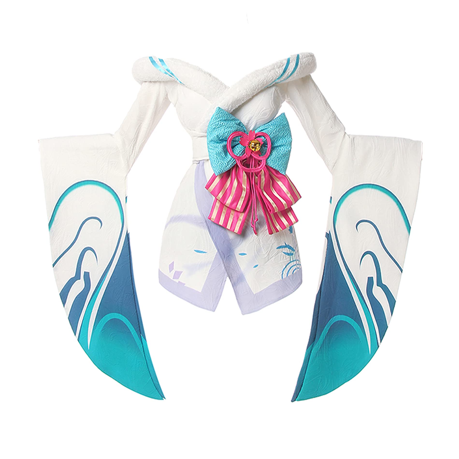 Ahri Cosplay Costume - White Kimono Outfit Dress Full Set for League of Legends Anime Fans | Perfect for Halloween, Cosplay Events & Anime Conventions
