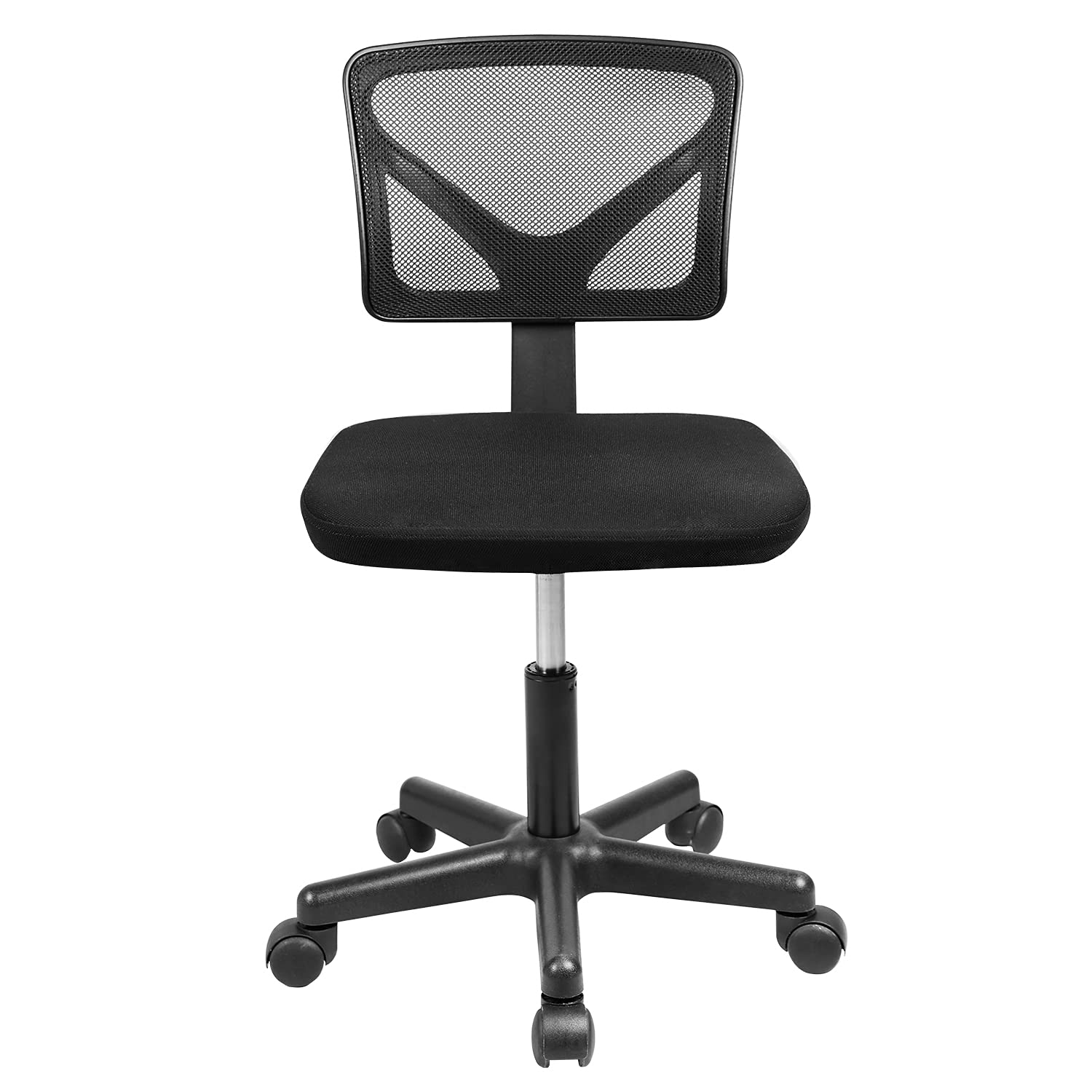 Yangming Armless Mesh Office Chair - Adjustable Swivel Task Chair with Mid Back Support, Black Computer Desk Chair for Small Spaces | Perfect for Home Office, Study & Workspace