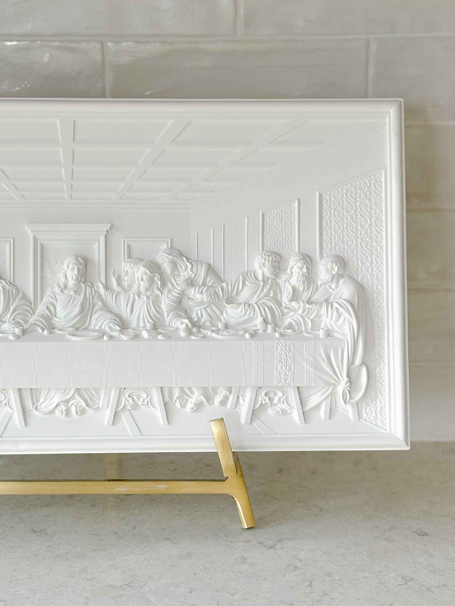 The Last Supper Wall Plaque - White Religious Home Decor for Christian Gifts & Church Interiors