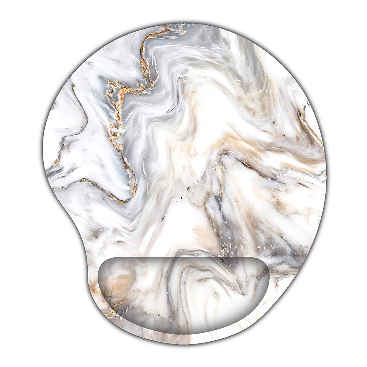 Ergonomic Mouse Pad with Wrist Support - Memory Foam Comfort & Non-Slip Rubber Base for Home Office, Gaming, Laptop Use - AUPET Premium Computer Mouse Mat (Marble Design) for Pain-Free Computing & Extended Work Sessions