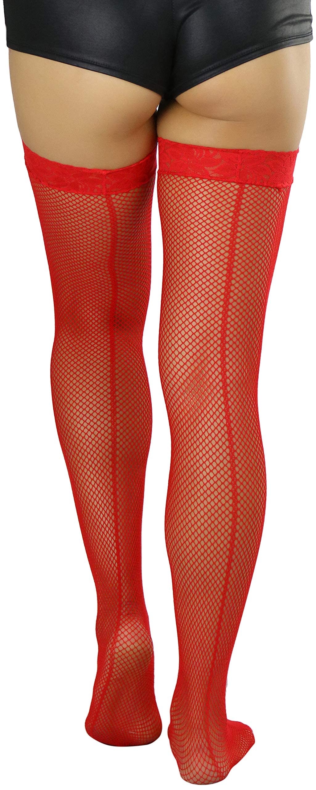ToBeInStyle Women’s Bright & Vibrant Fishnet Thigh High Stockings - Sexy Fashion Tights for Parties, Cosplay & Night Out Outfits