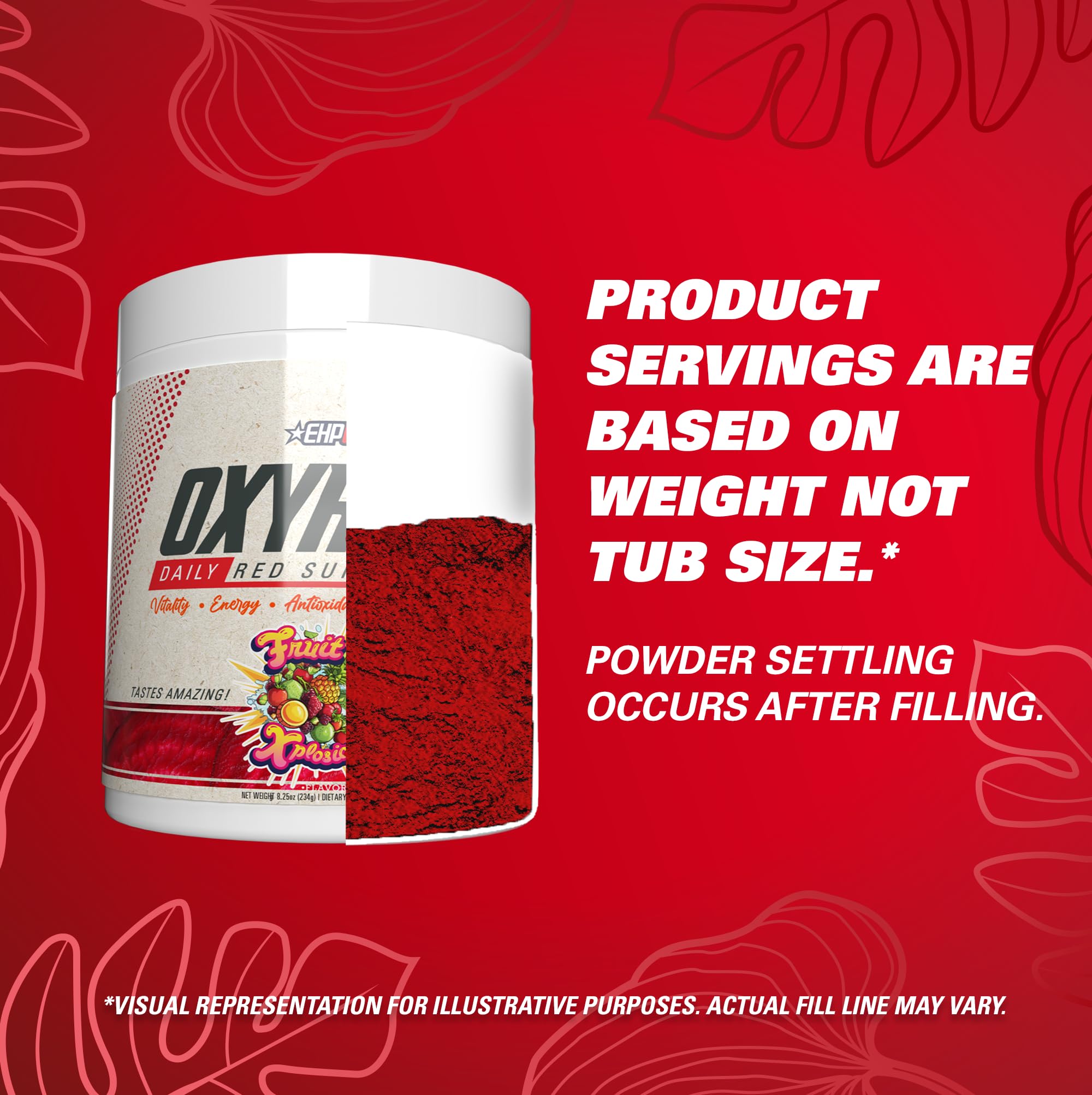 EHP Labs OxyReds Superfood Beets Powder - Nitric Oxide Booster, Organic Beet Root Powder for Immune Support & Digestive Health, Prebiotic Supplement with Fruit Xplosion Flavor, 30 Servings - Perfect for Smoothies, Energy Drinks & Post-Workout Recovery