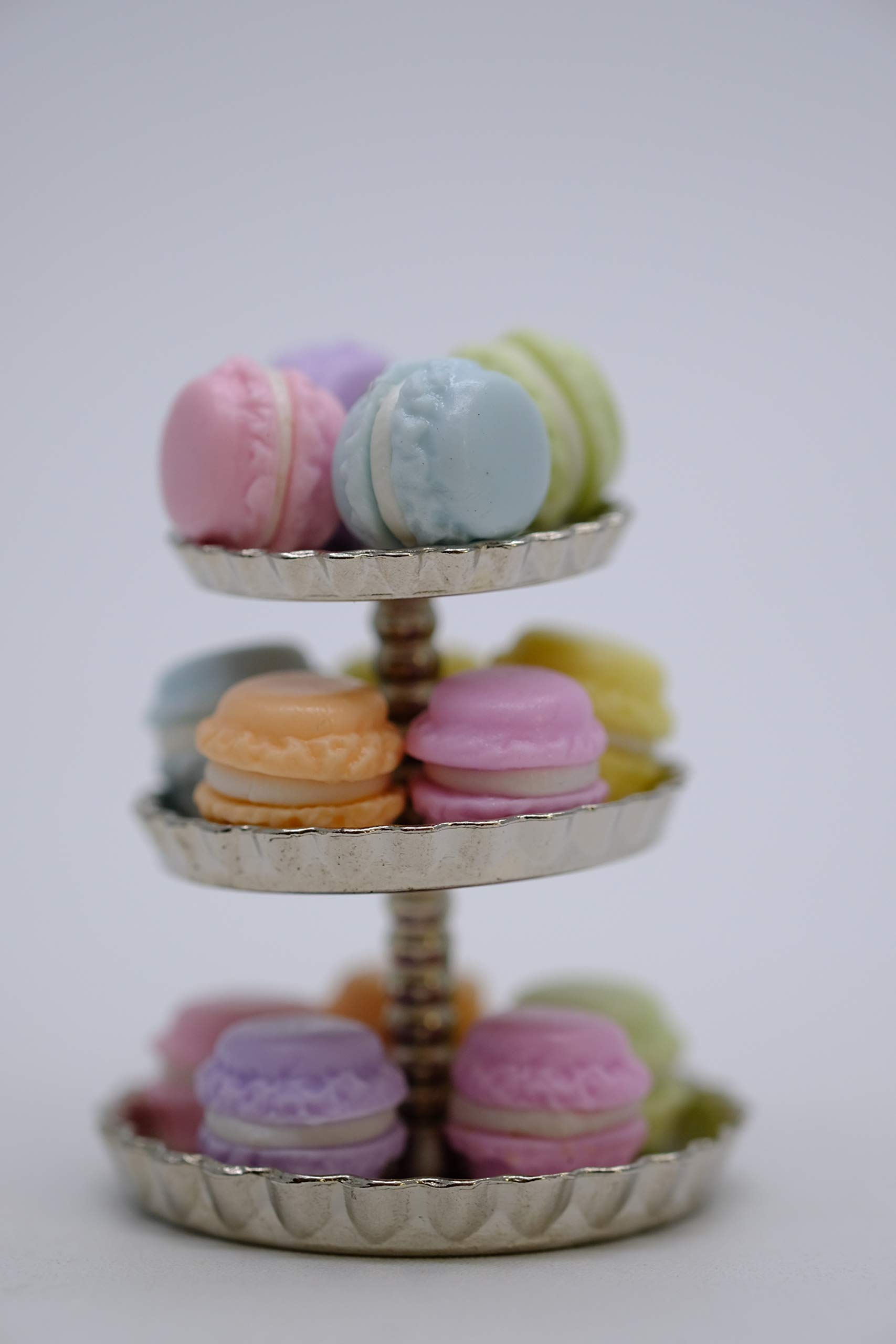 21 Pcs French Macaron Miniature Dollhouse Food - Tiny Bakery Decor for Doll Kitchens, Tea Parties & DIY Miniature Scenes
