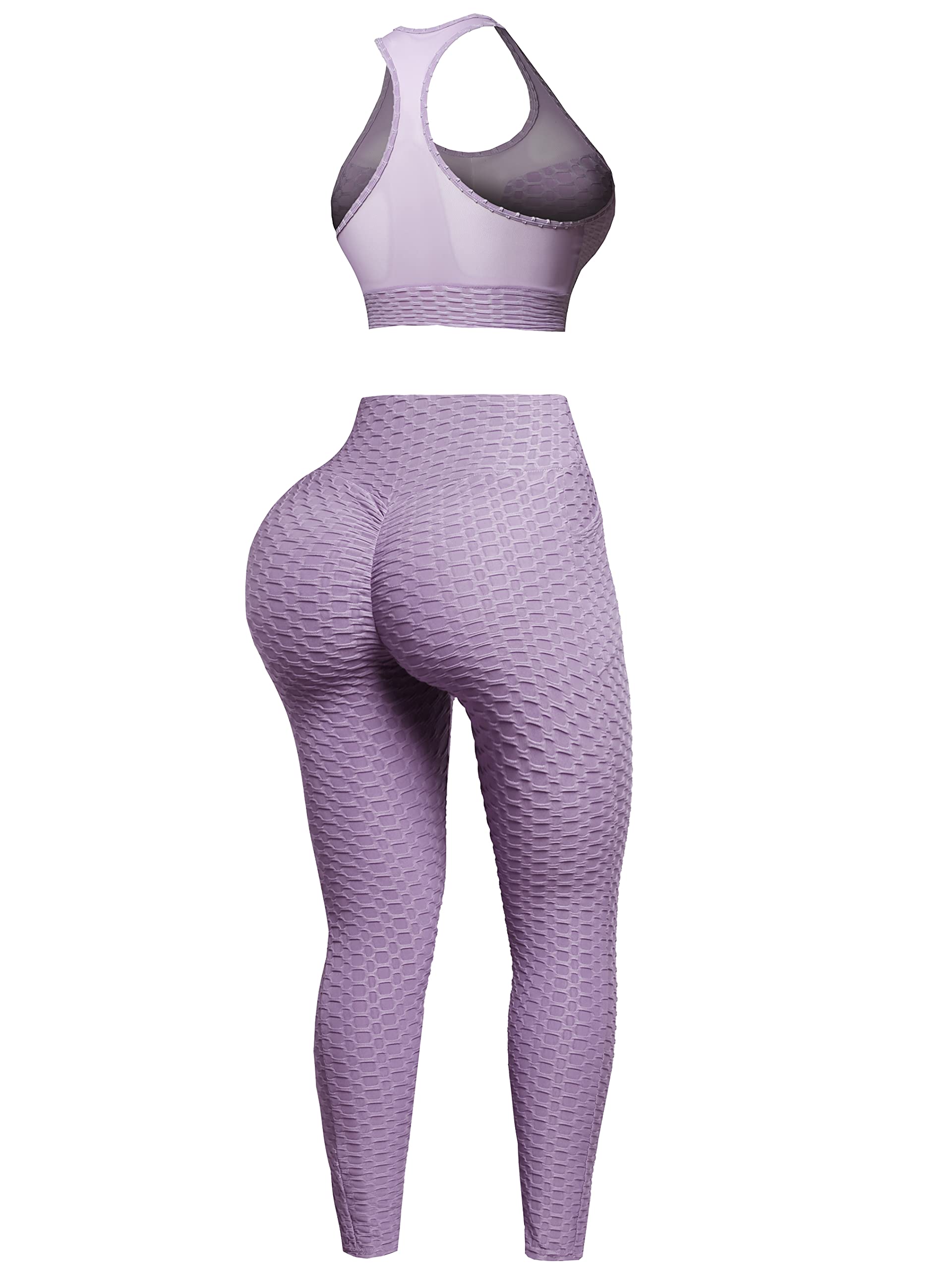Emma Women's Sexy Sports Bra & High Waist Ruched Butt Lifting Leggings - Workout Outfit for Yoga, Gym & Running | Comfortable & Stylish Activewear