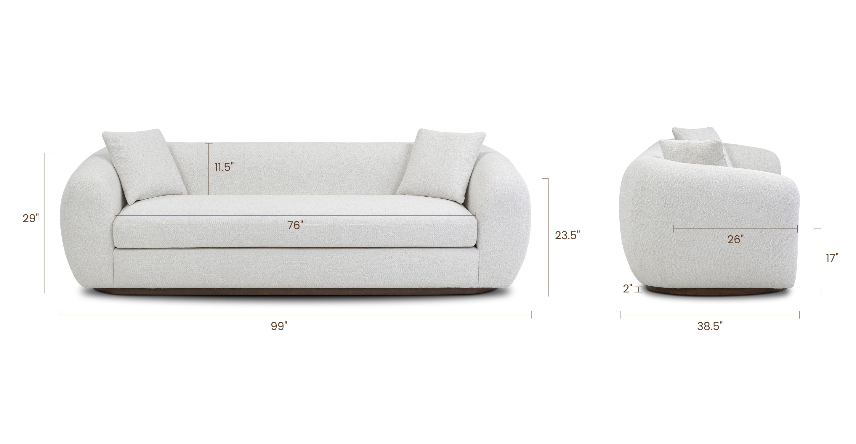 Bourges 99 Sofa - Modern Comfortable Living Room Couch for Home & Office | Perfect for Relaxing, Entertaining & Small Spaces