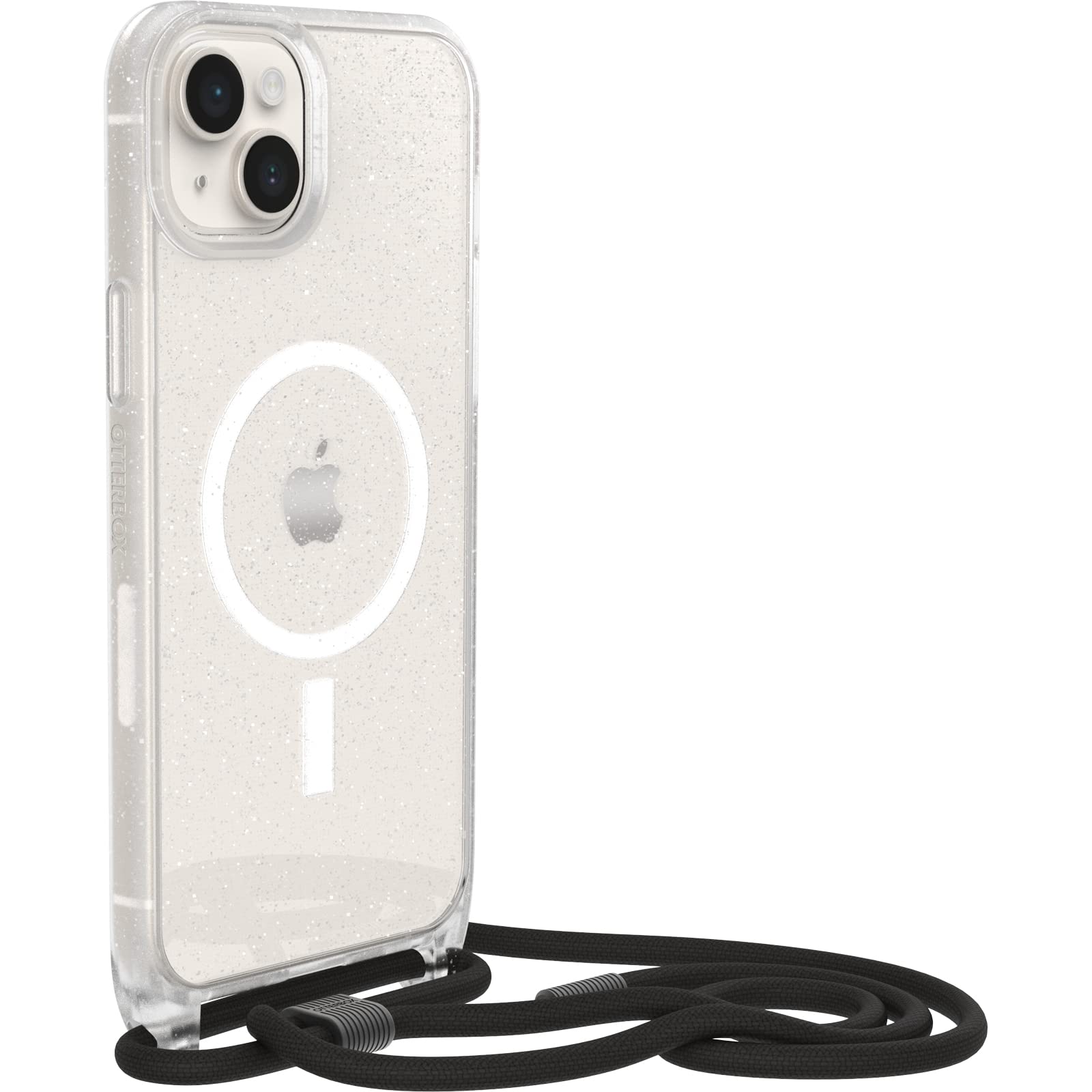 OtterBox React Necklace Case with MagSafe for iPhone 14 Plus - Ultra-Slim Protective Phone Cover with Adjustable Detachable Lanyard, Military-Grade Drop Tested, Stardust Color (Non-Retail Packaging) - Perfect for Outdoor Activities, Travel, and Hands-Free Convenience