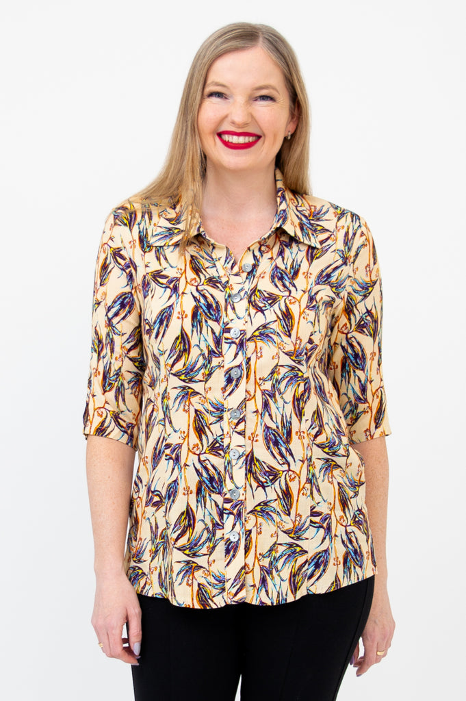 Lorine Blouse for Women - Alma Style Linen Bamboo Blend Top - Perfect for Casual Outings & Summer Vacations
