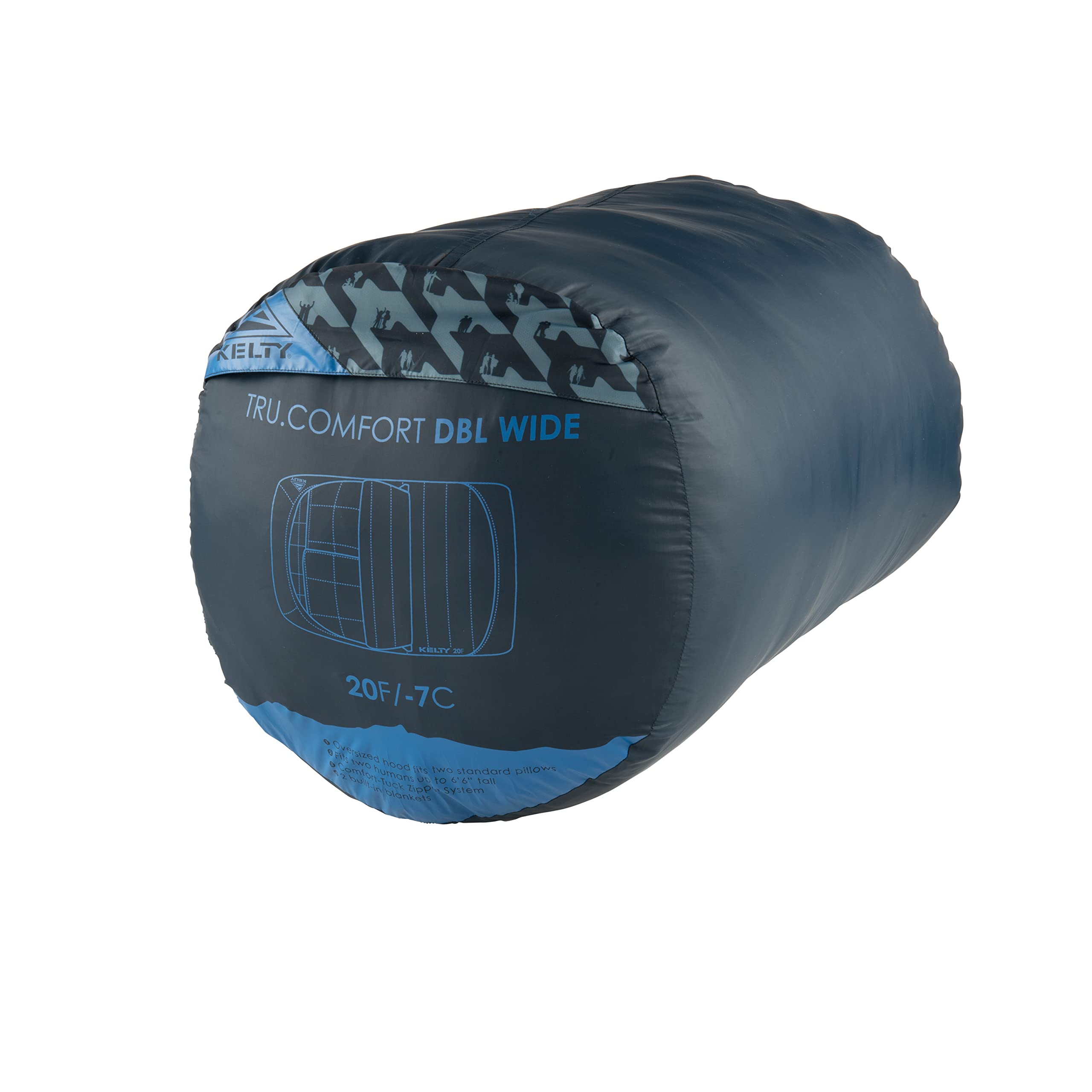 Kelty Tru.Comfort Doublewide 20 Degree Sleeping Bag - 2 Person Synthetic Camping Sleeping Bag for Couples & Family | Warm & Spacious for Backpacking, Hiking & Outdoor Adventures