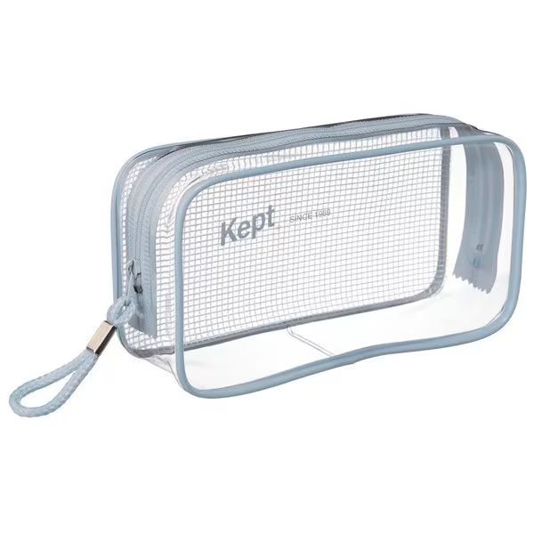 Raymay Fujii Clear Pen Pouch - Transparent Stationery Organizer for Pencils, Pens & School Supplies - Perfect for Students, Office & Travel Use