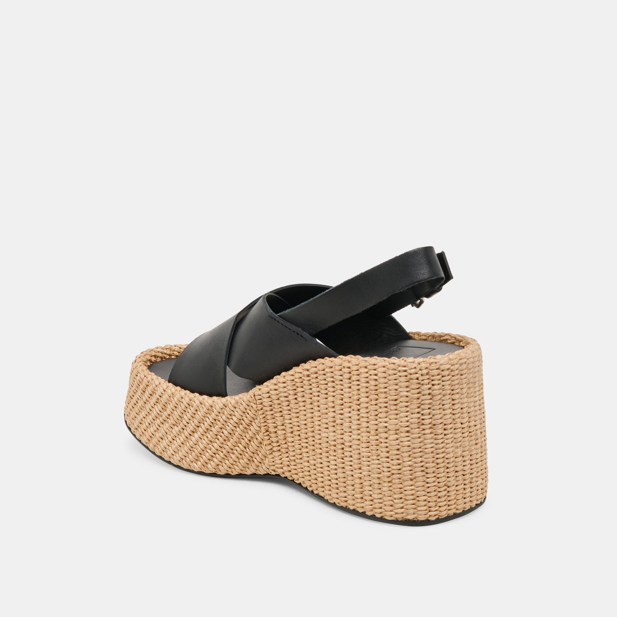 SKYLAR Women's Black Leather Wedge Sandals - Comfortable & Stylish Shoes for Casual Outings, Work, and Summer Wear