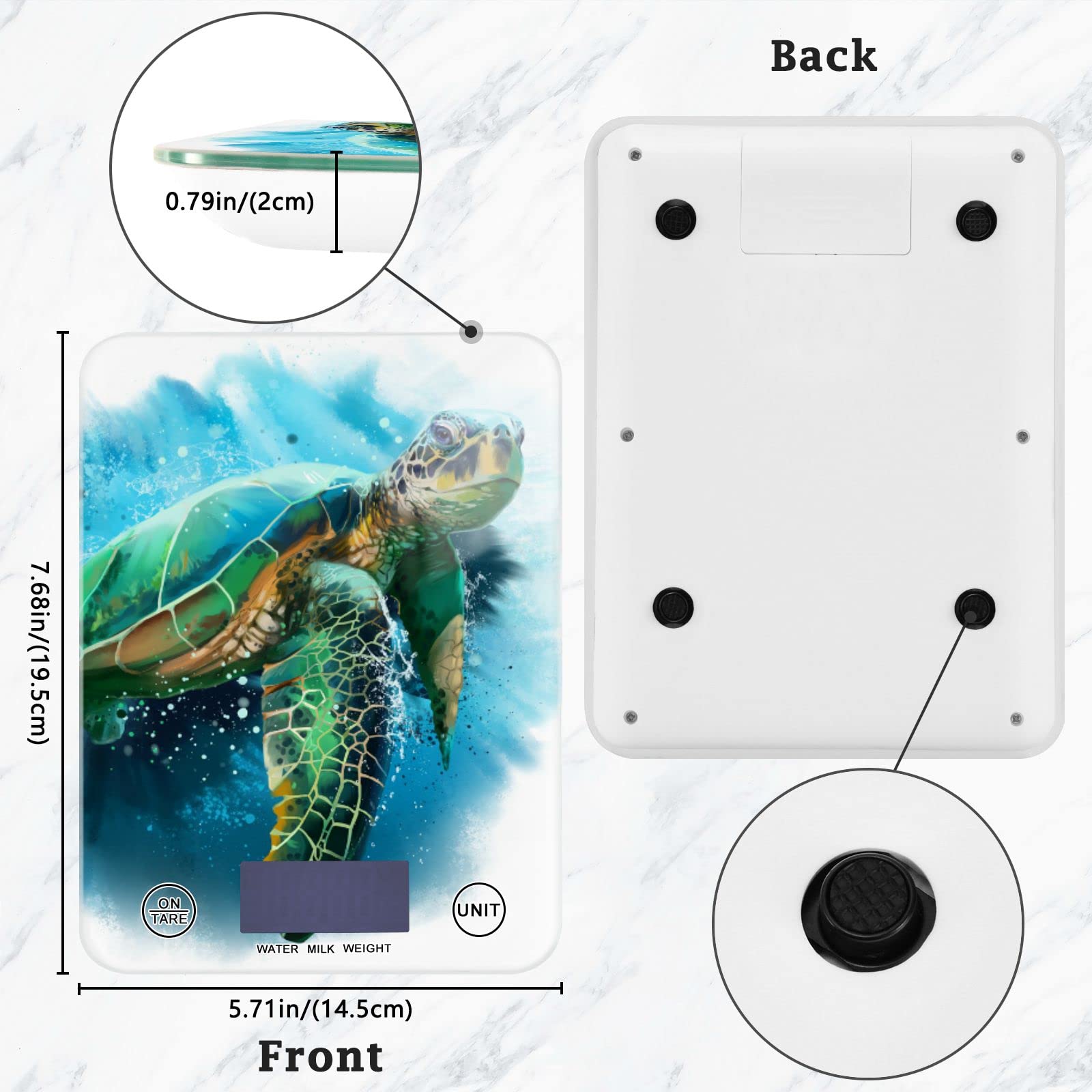 Waterproof Digital Kitchen Scale for Cooking & Baking - LCD Display, Measures in Ounces & Grams, Perfect for Sea Turtle Food Prep & Portion Control