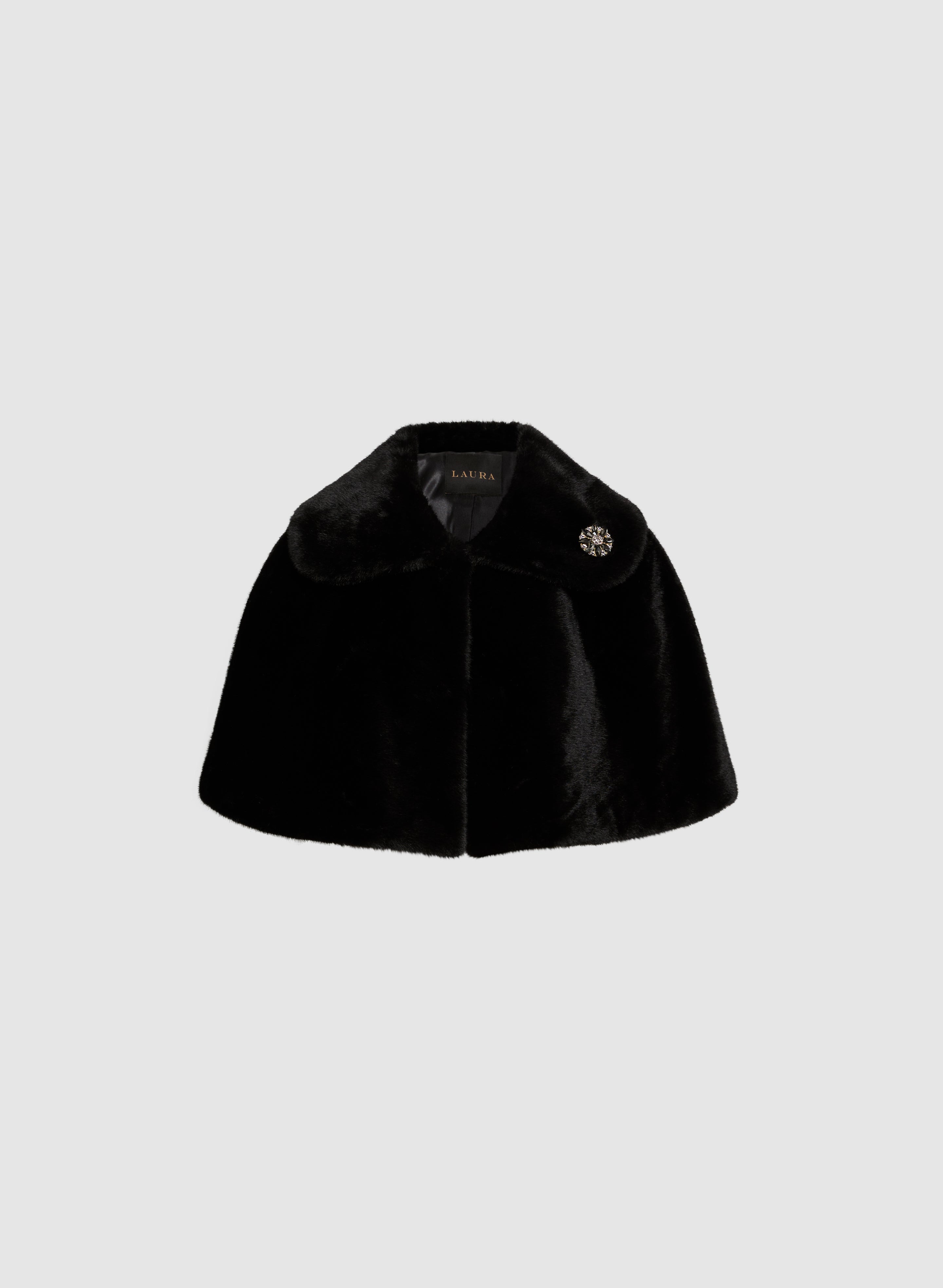 Luxury Embellished Faux Fur Cape - Elegant Winter Shawl for Women | Perfect for Parties, Weddings & Holiday Events