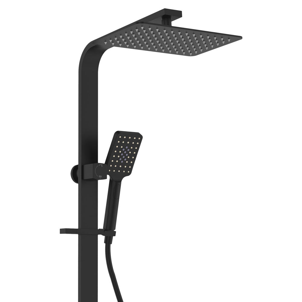 Fienza Tono Deluxe Twin Shower Head in Matte Black - High Pressure Rainfall Shower System for Luxurious Bathroom Experience