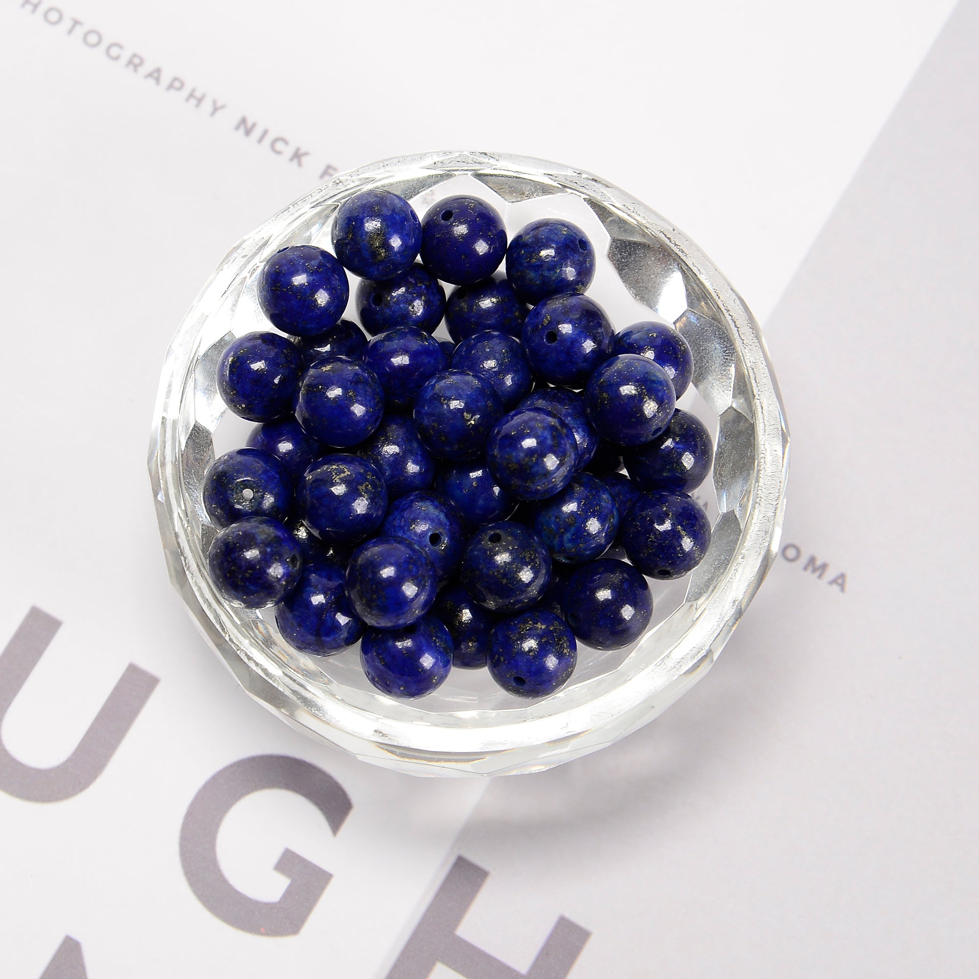 Lapis Lazuli Smooth Round Beads - 6mm, 8mm, 10mm, 12mm, 15.5 Inch Strand - Natural Stone Beads for Jewelry Making, DIY Bracelets, Necklaces & Craft Projects
