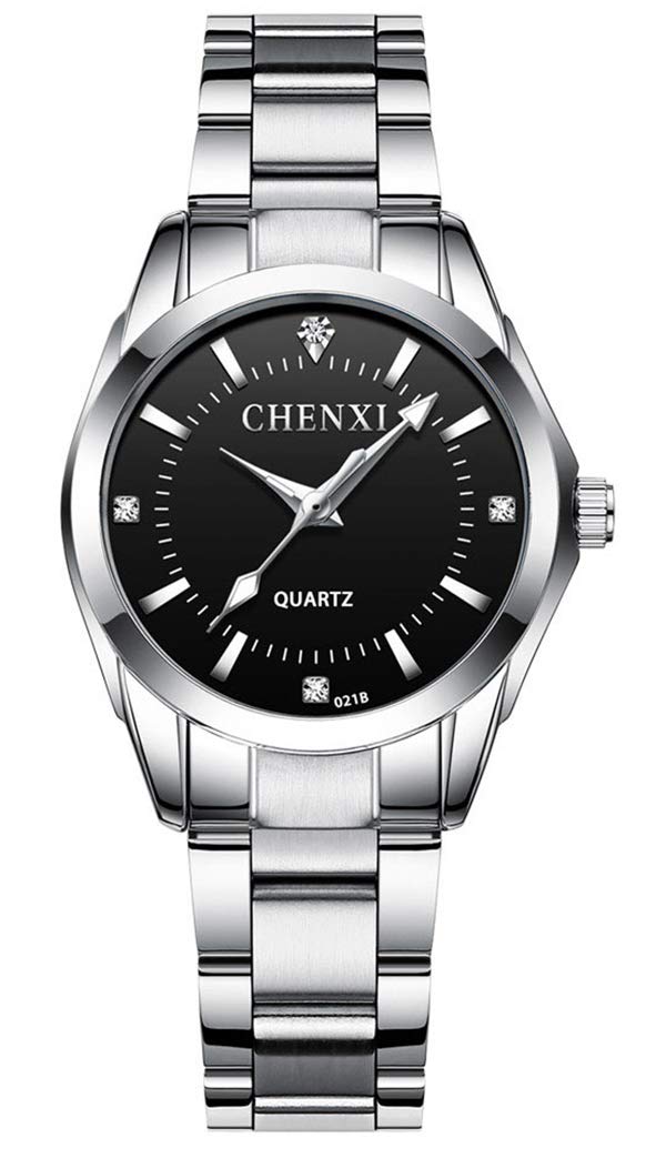 Luxury His and Hers Couple Watches - Stainless Steel Silver Dress Watches for Men and Women | Perfect for Anniversaries, Weddings, and Romantic Gifts