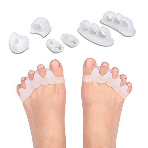 Clear Gel Toe Straightener Spacers - Bunion Corrector & Hammer Toe Protector for Pain Relief, Hallux Valgus & Crooked Toes - Yoga & Plantar Fasciitis Support - Comfortable Foot Care for Daily Use & Sports Activities