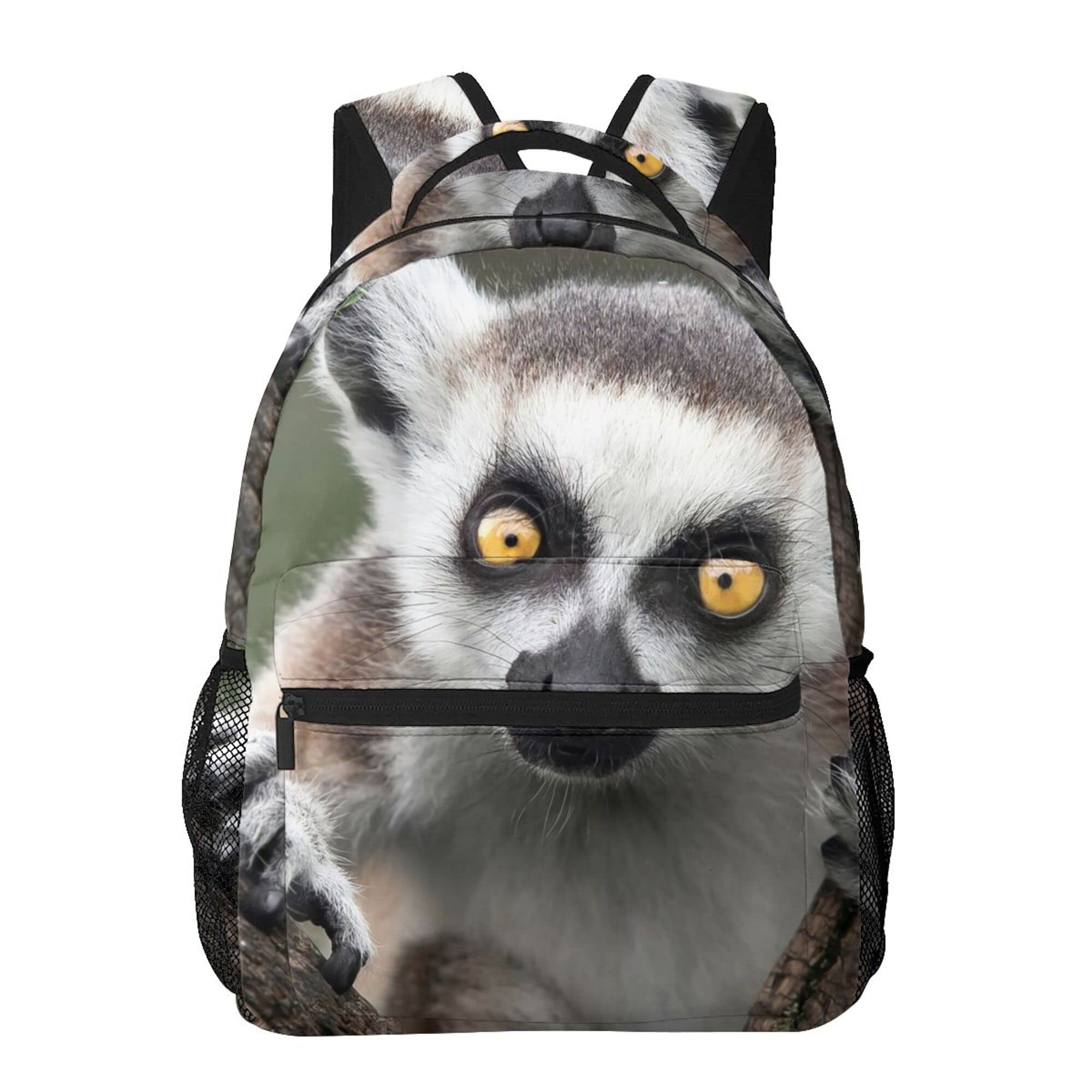 Stylish JZDACH Fashion Backpack for College & High School Students - Lightweight Casual Sports Rucksack with Laptop Compartment | Perfect for School, Travel & Outdoor Activities (Lemur Design for Boys & Girls)
