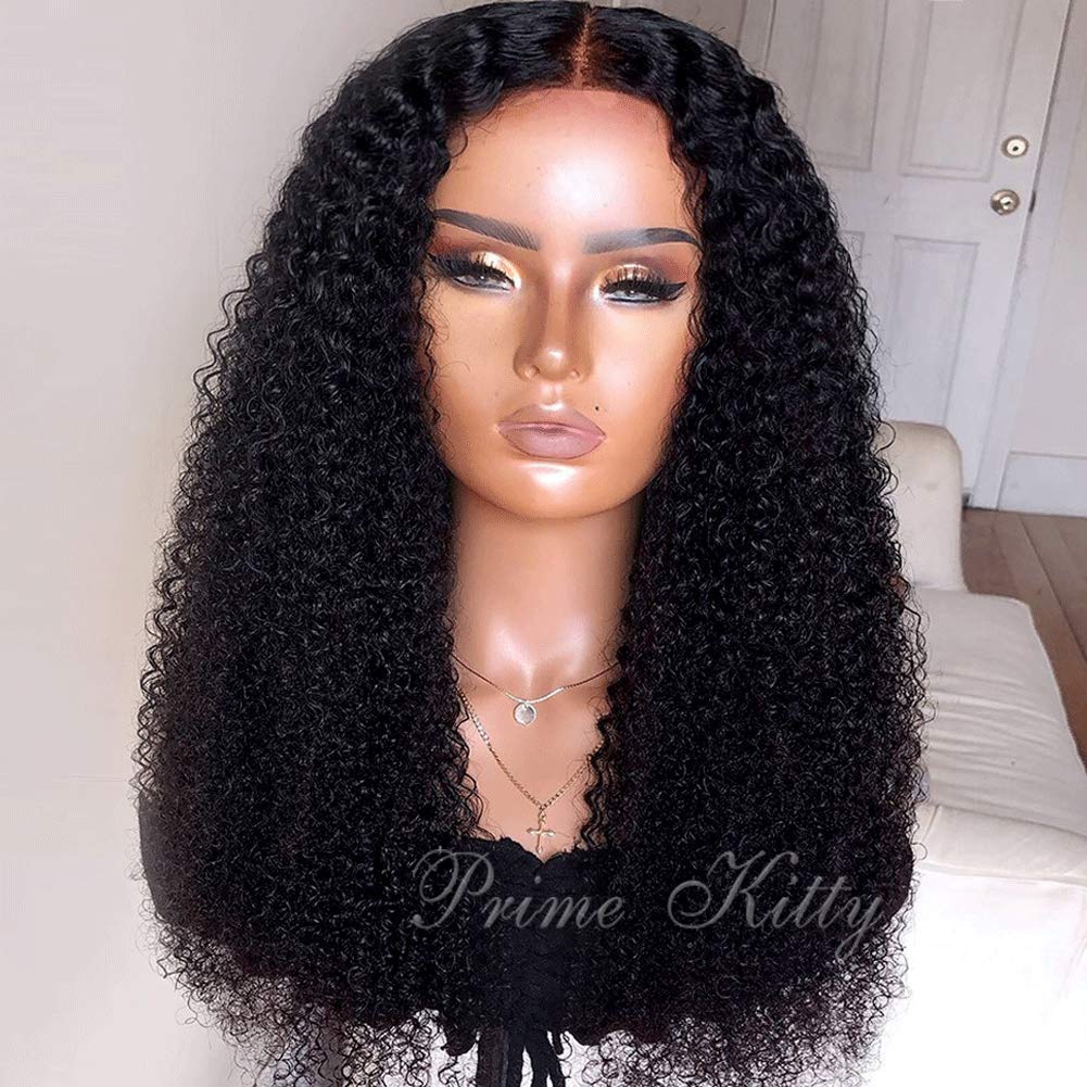 Kinky Curly Brazilian Human Hair Wigs for Black Women - 180% Density 9A Remy Hair with Baby Hair & Pre-Plucked 360 Lace Frontal - 12 Inch Small Cap Full Lace Wig for Daily Wear, Parties & Special Occasions