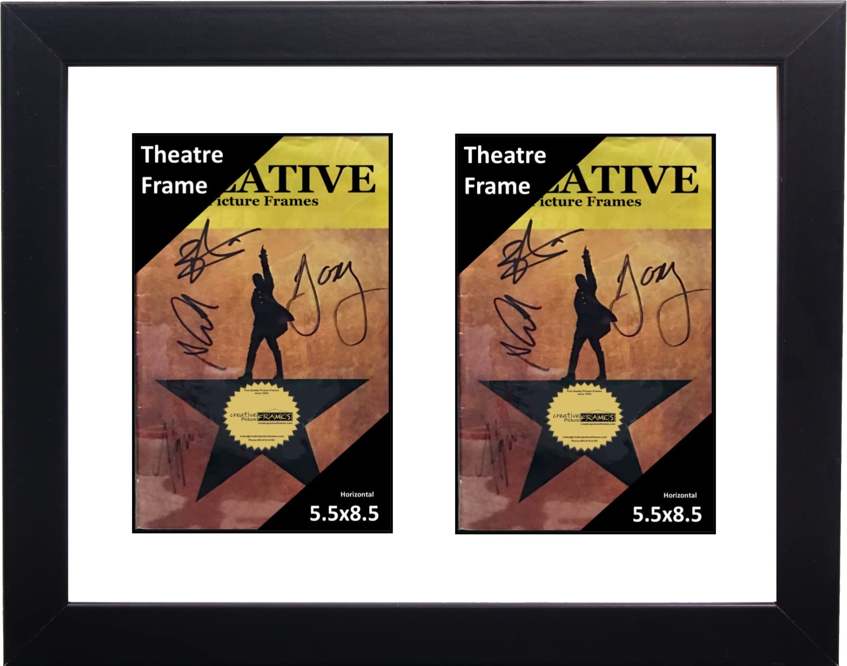 11x14 Black Double Theatre Bill Picture Frame with White Mat - Wall Hanging & Tabletop Display - Perfect for Movie Posters, Art Prints & Home Decor