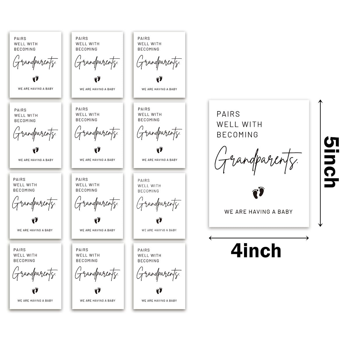 12 Pcs Pregnancy Announcement Gifts for Grandparents - Funny Wine Labels to Celebrate Becoming New Grandparents | Perfect for Baby Reveal Parties & Gender Reveal Gifts