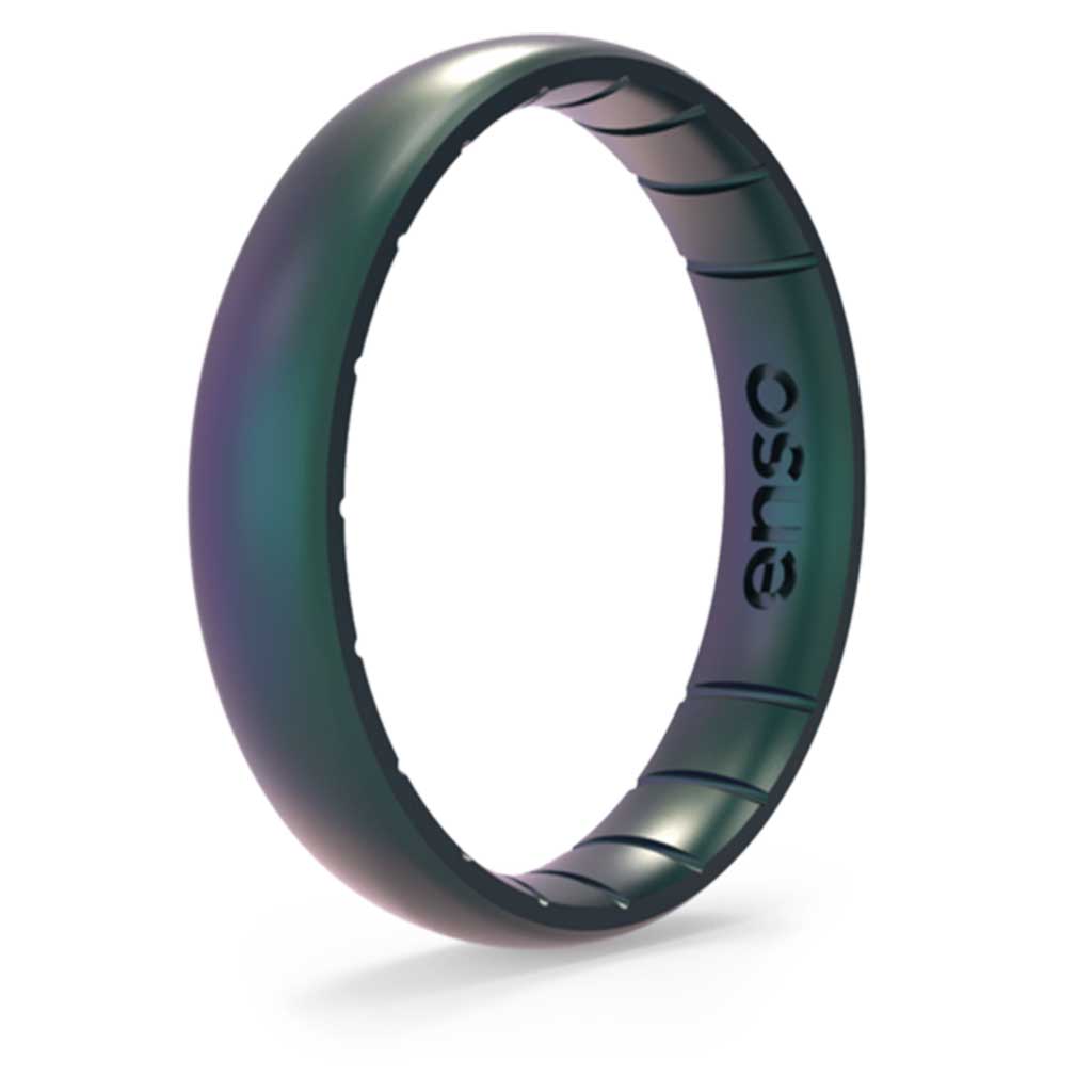 Enso Rings Legends Thin Silicone Wedding Band for Men & Women - Comfortable, Durable, Flexible Mermaid Design - Perfect for Swimming, Gym, Travel & Active Lifestyles